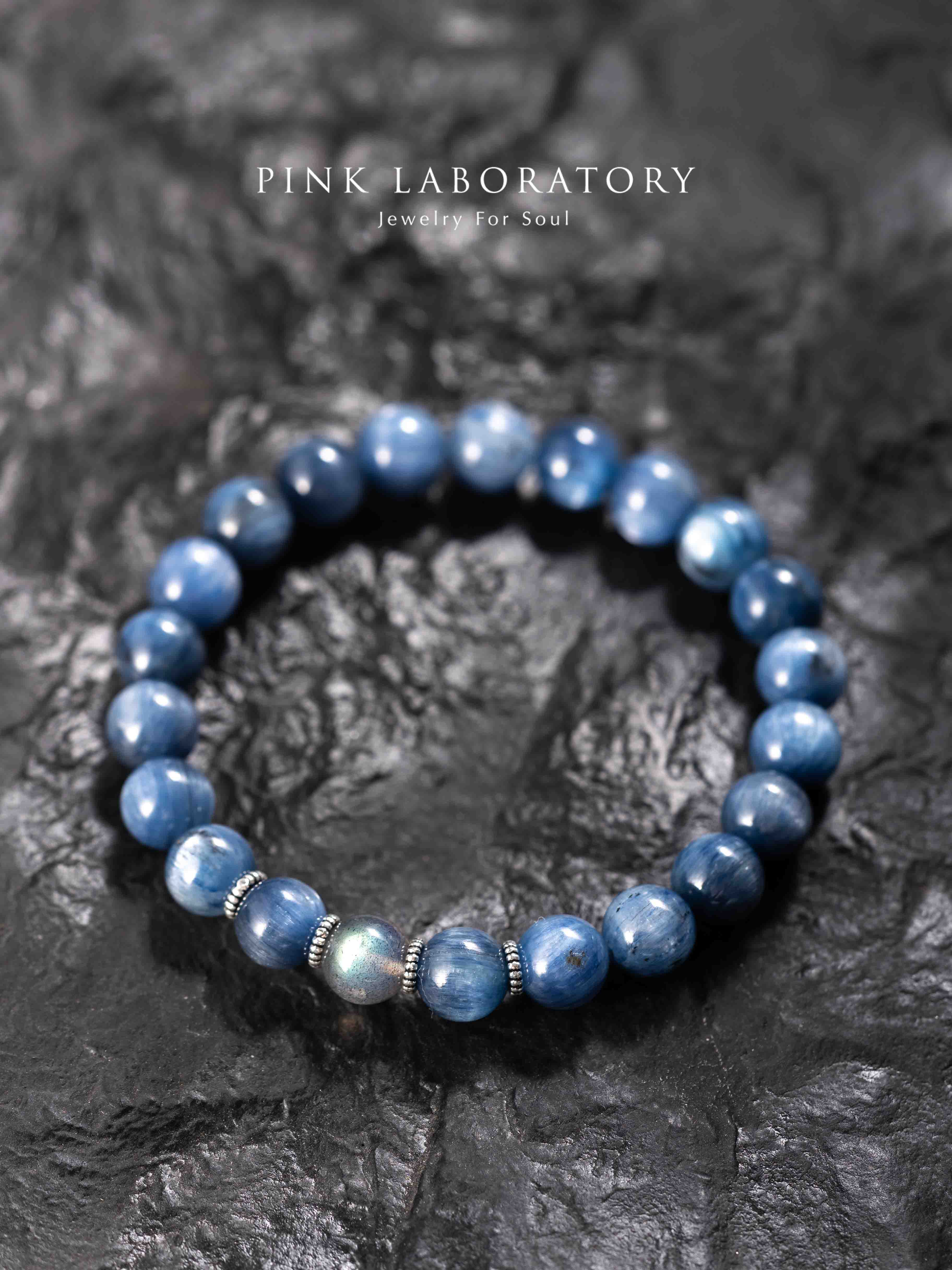 藍晶石拉長石925純銀手鍊