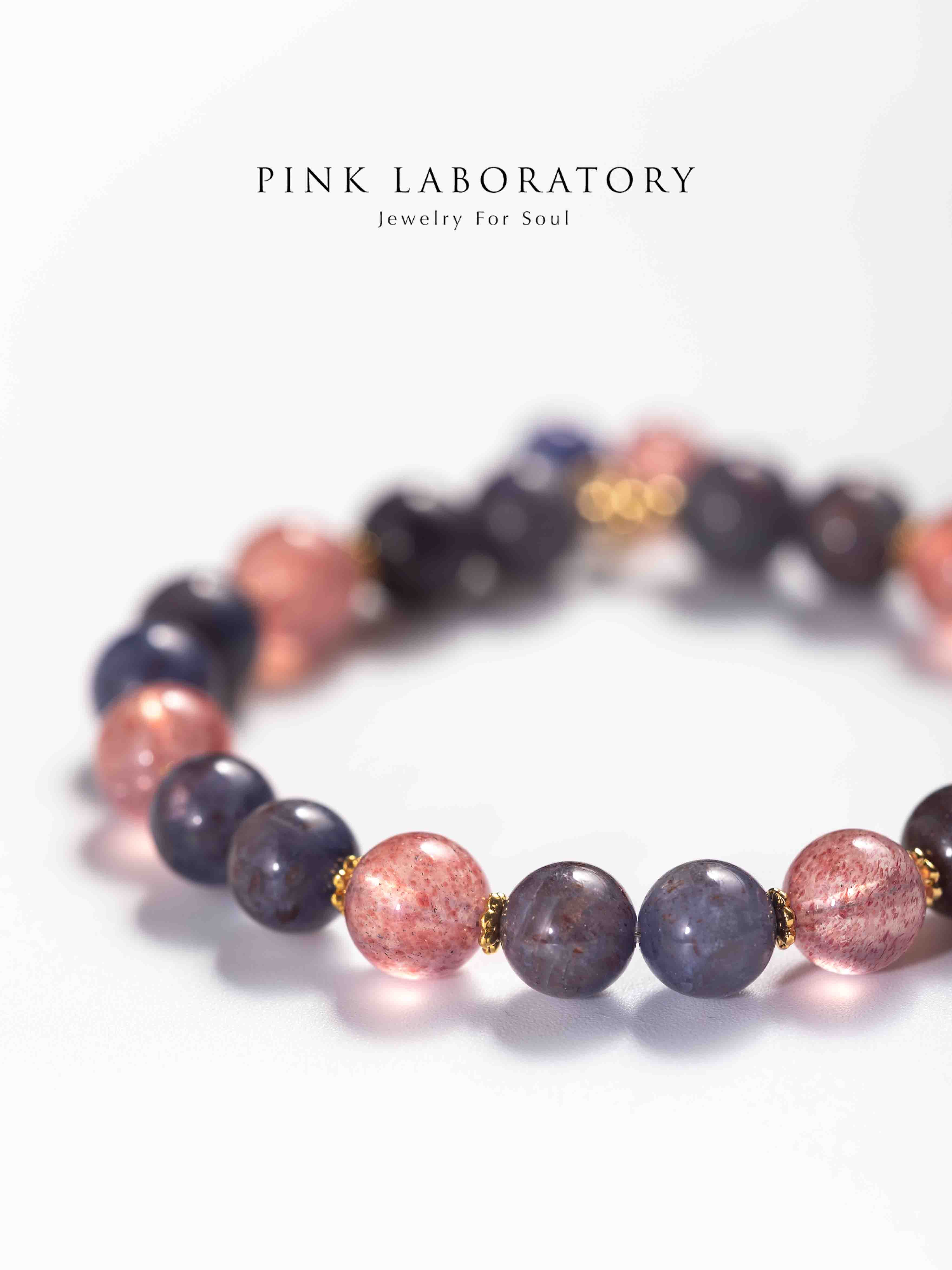 堇青石草莓晶14K包金手鍊