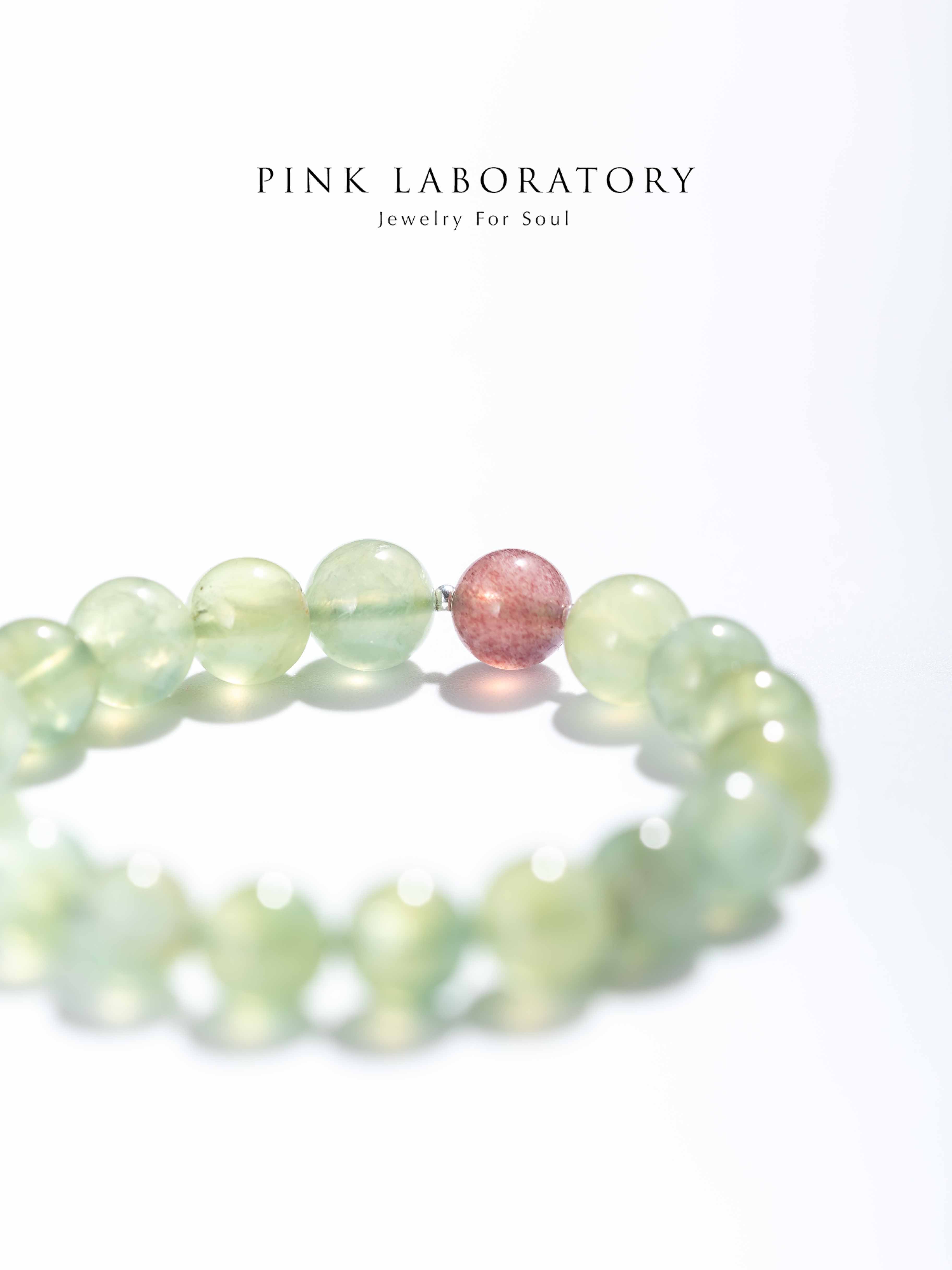 葡萄石草莓晶925純銀手鍊