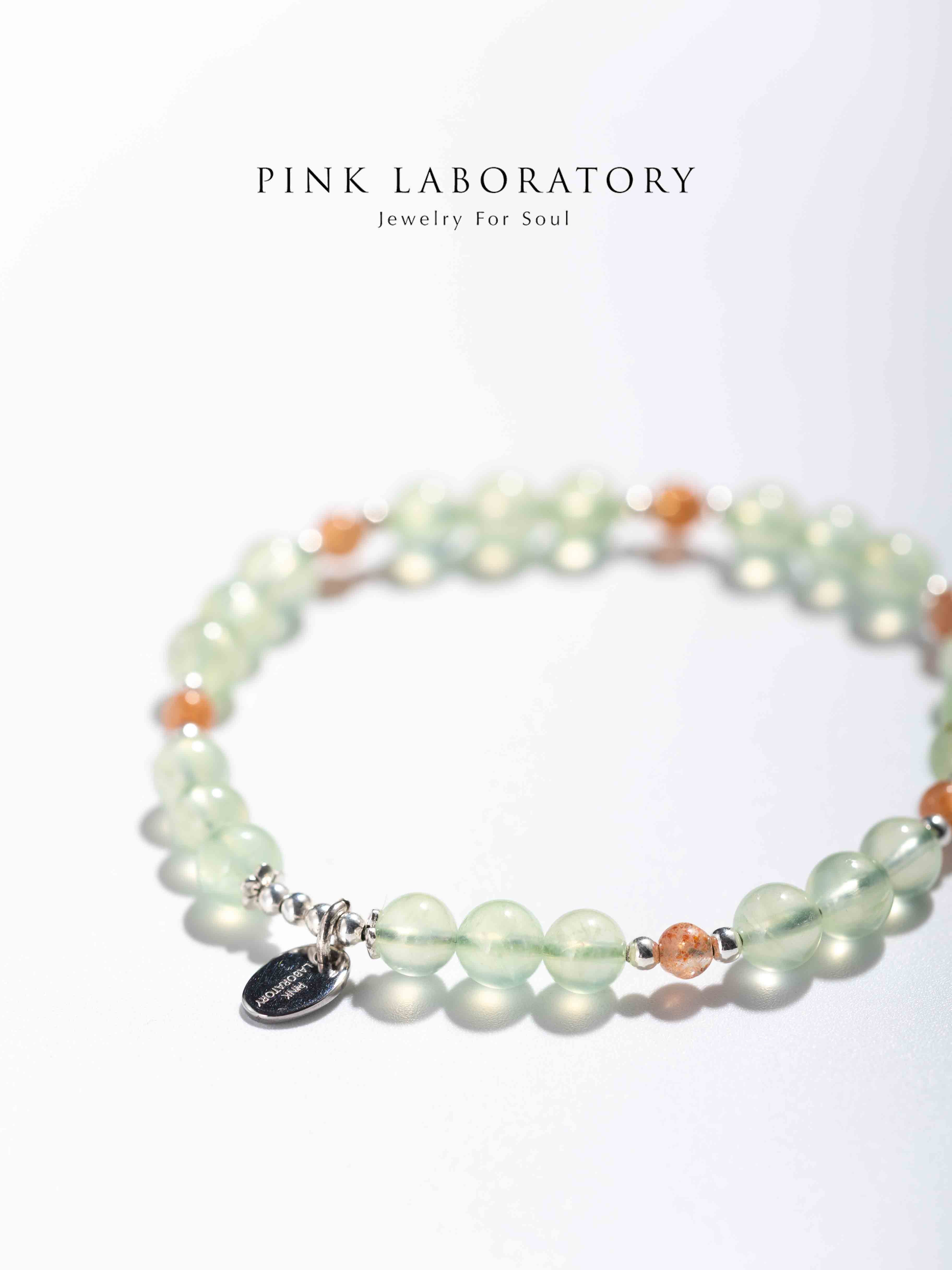 葡萄石金太陽石925純銀手鏈