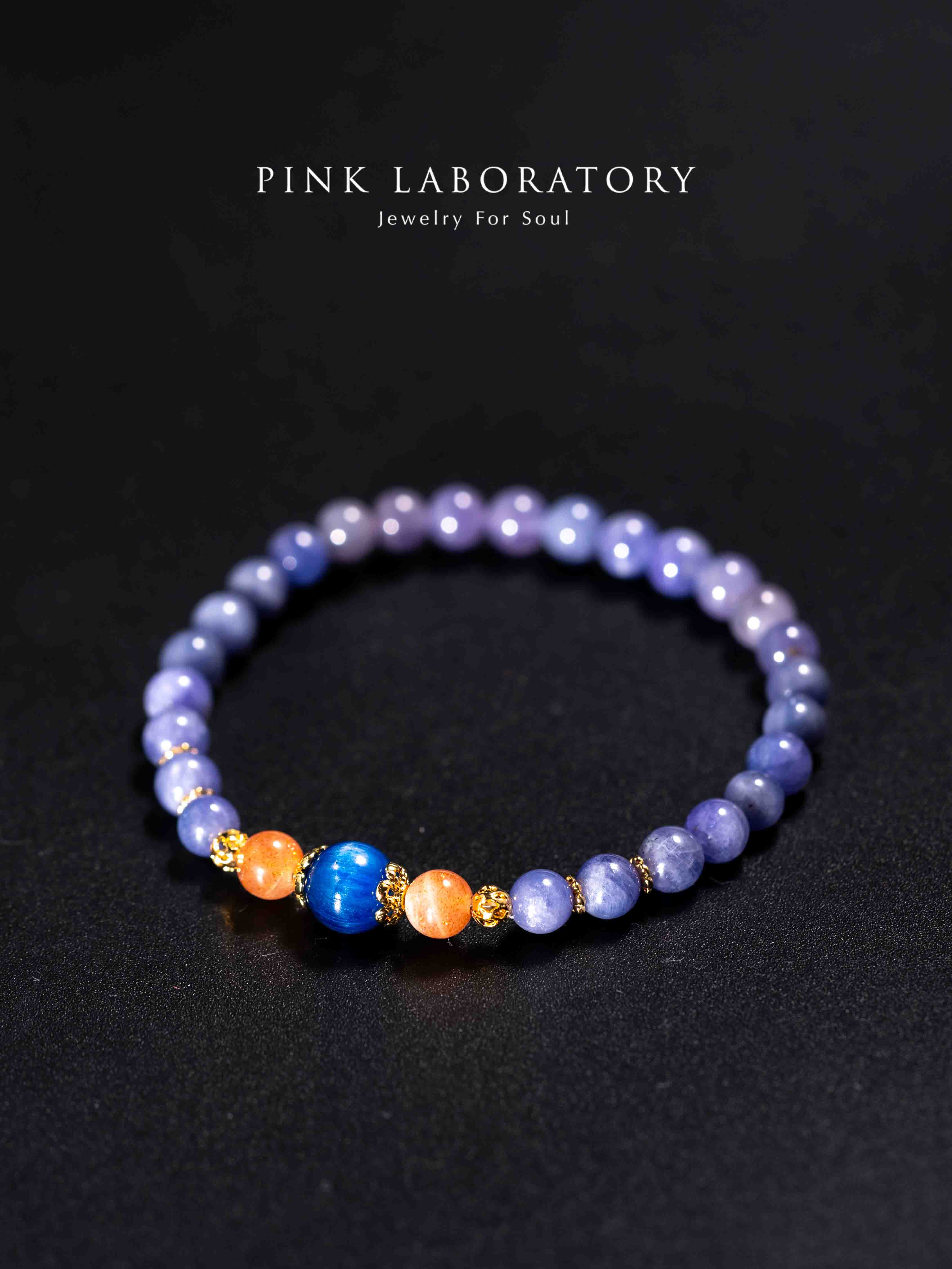 坦桑石太陽石14k鍍金手鍊