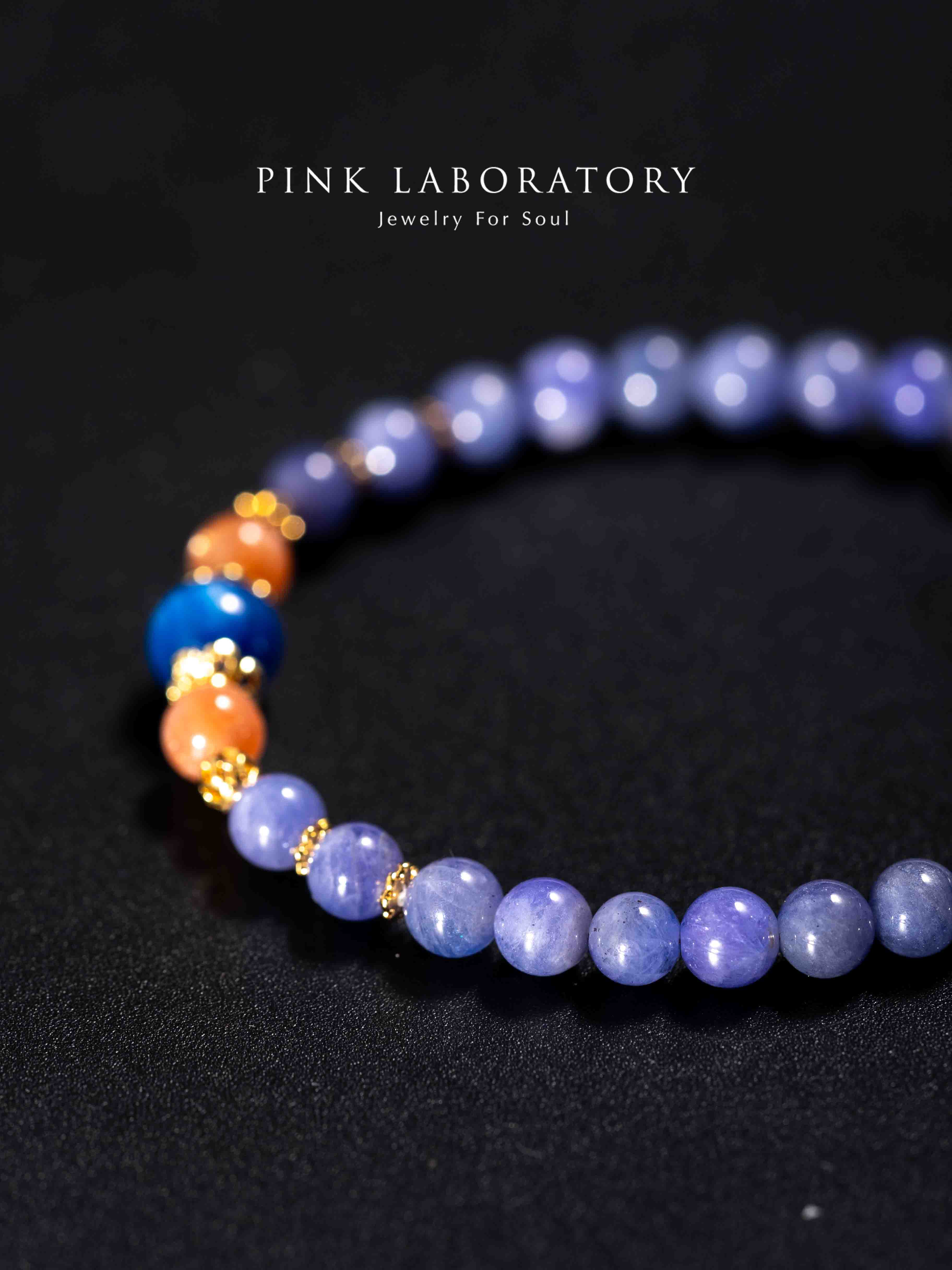 坦桑石太陽石14k鍍金手鍊