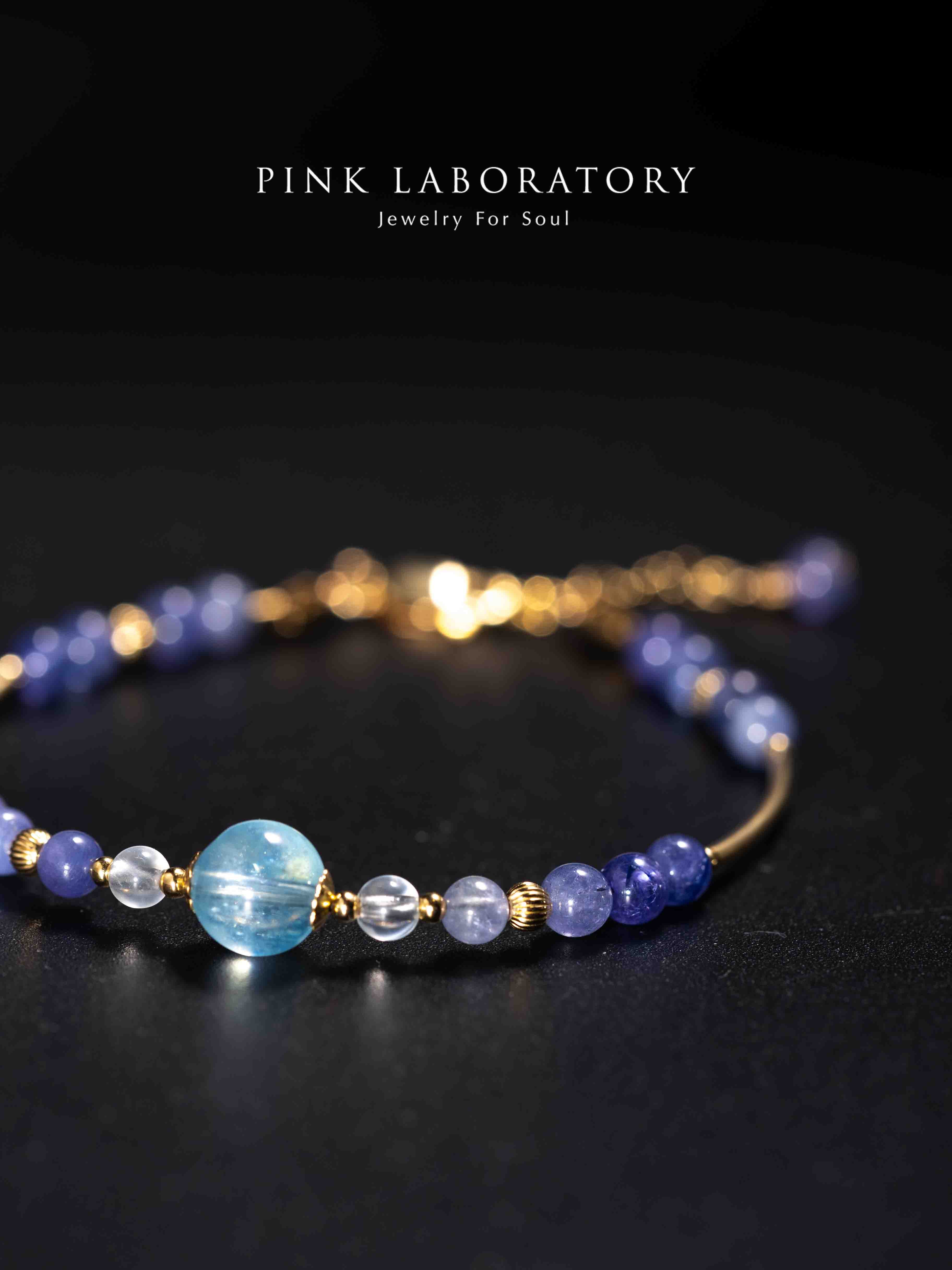 坦桑石海藍寶14k包金手鍊