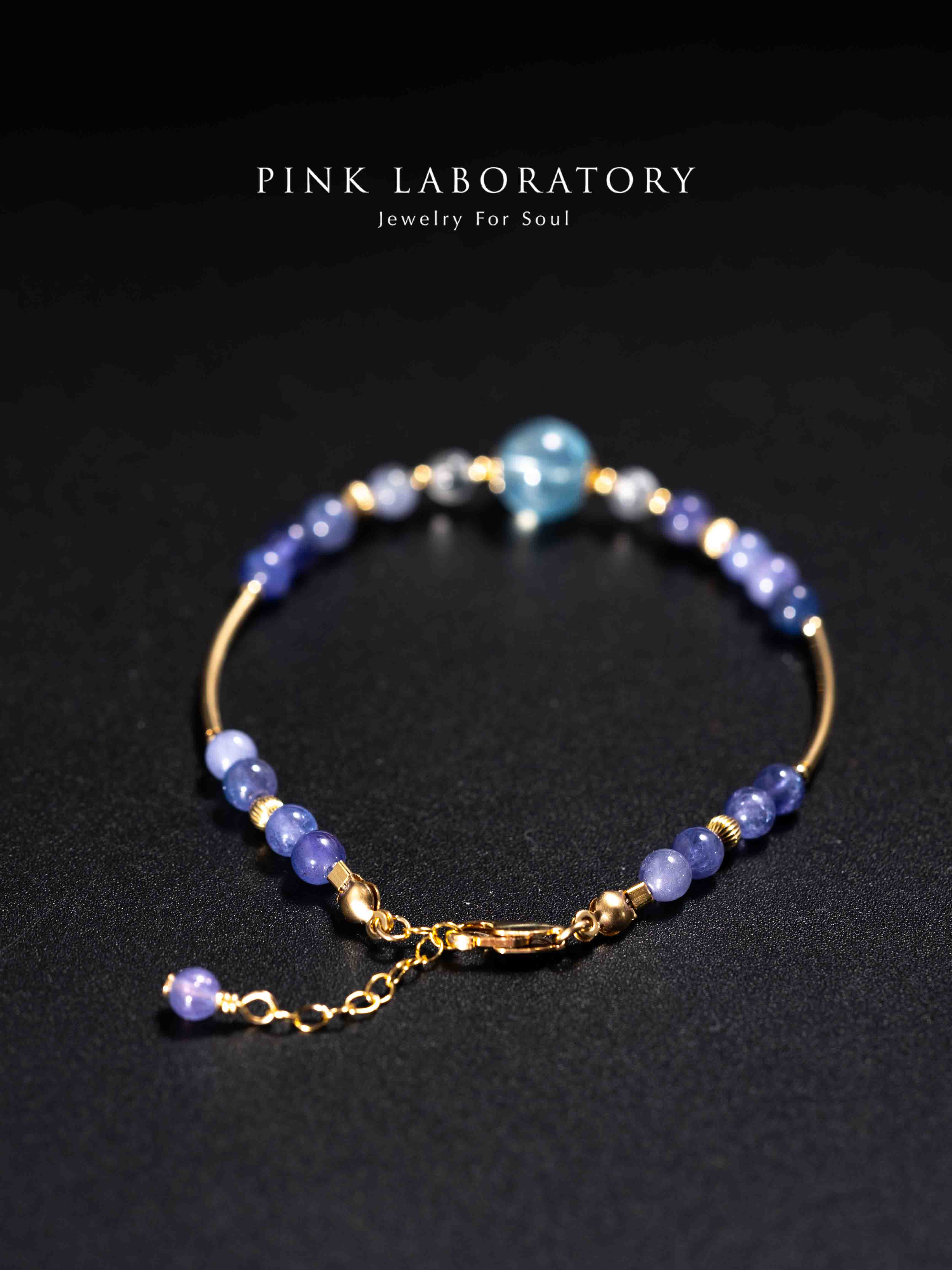 坦桑石海藍寶14k包金手鍊