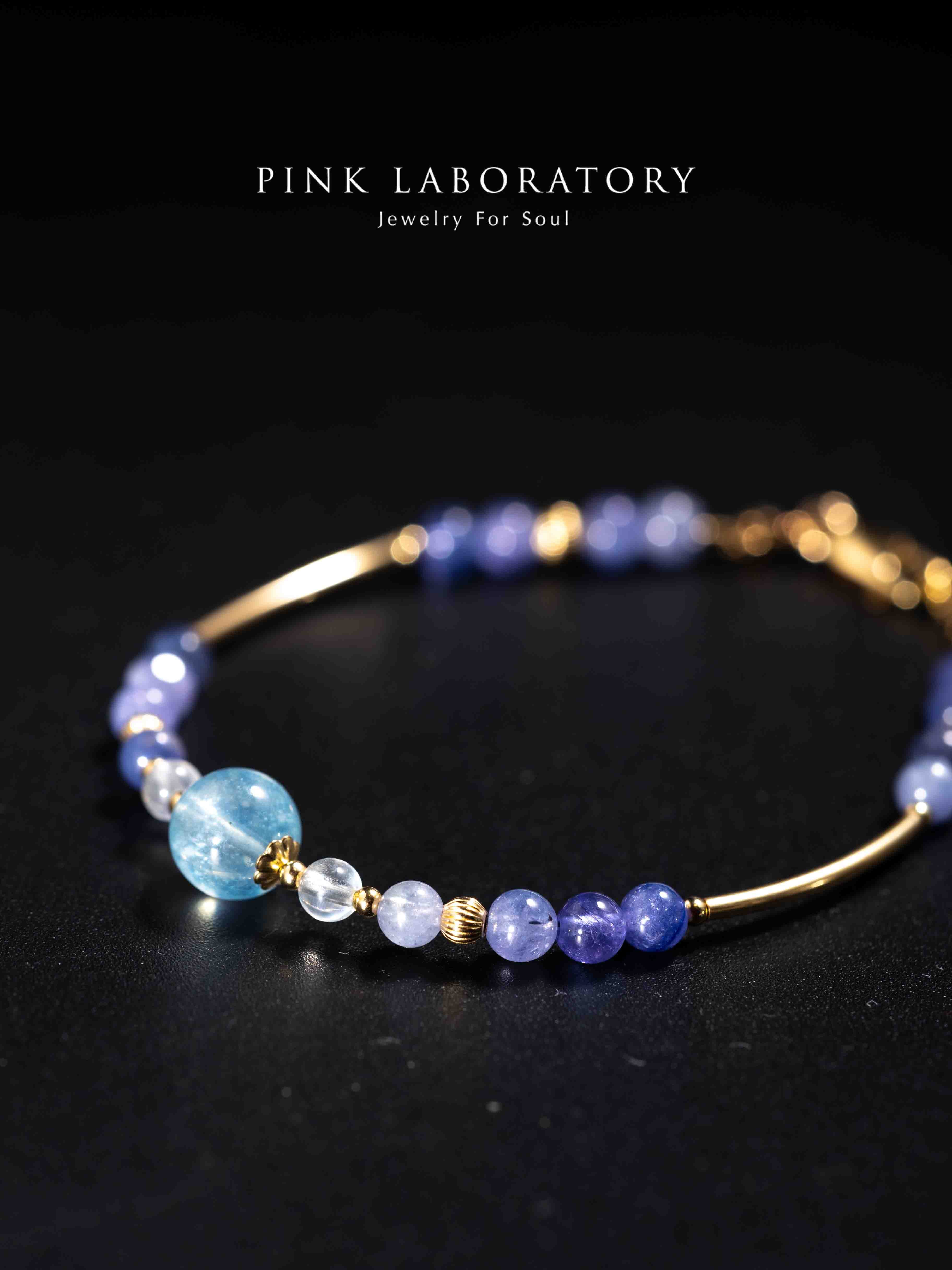 坦桑石海藍寶14k包金手鍊