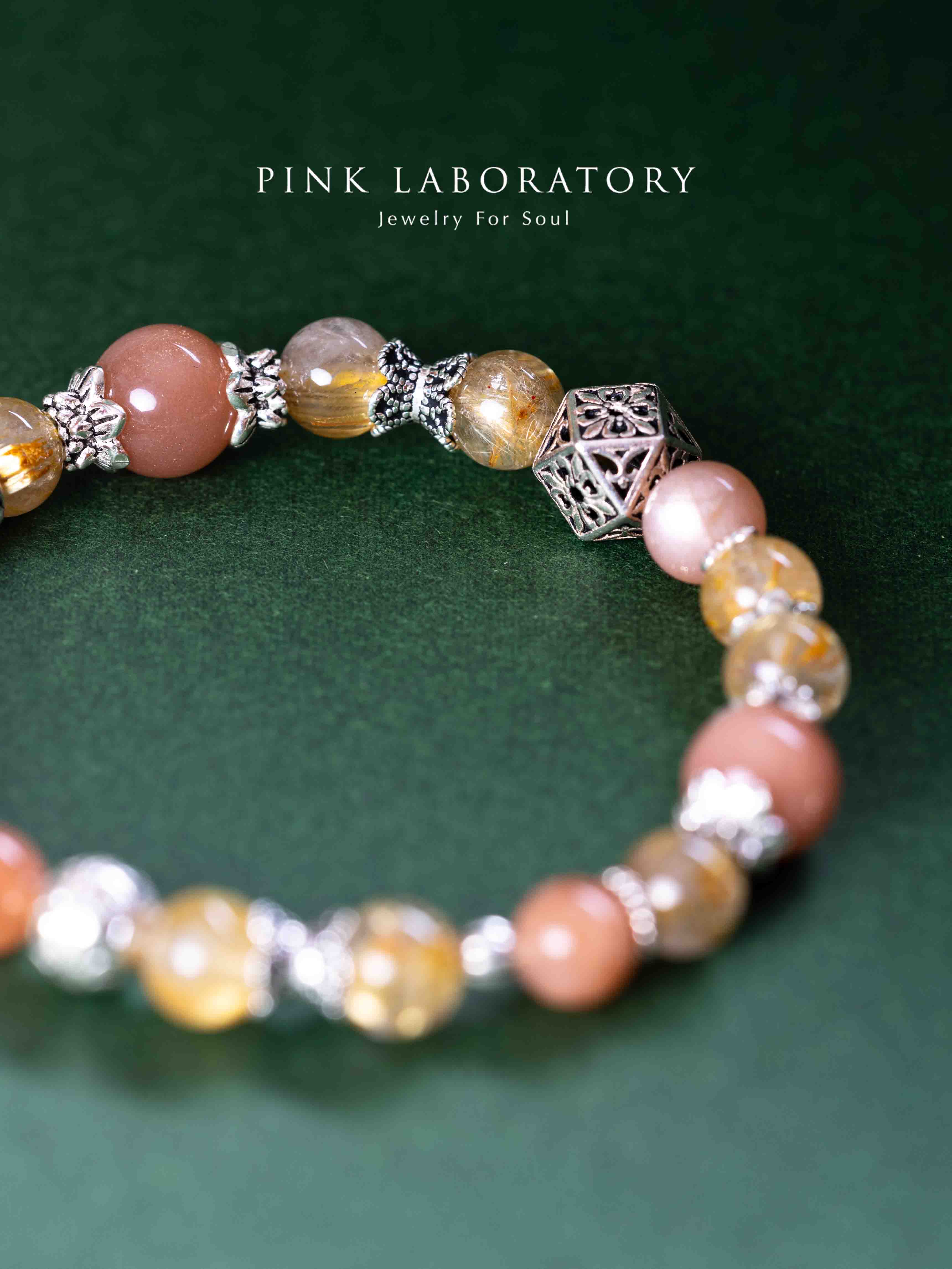 金髮晶太陽石925純銀手鍊