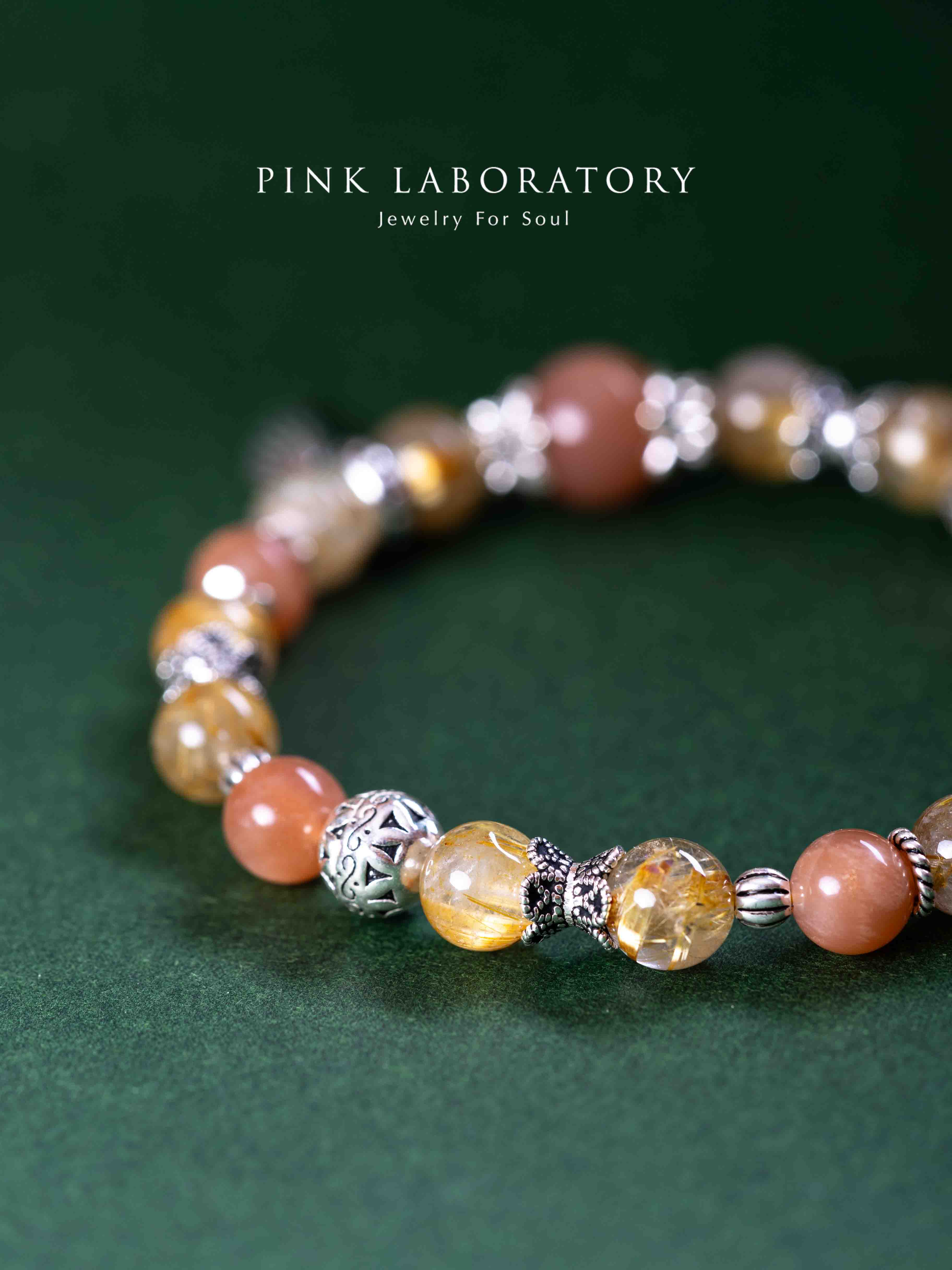 金髮晶太陽石925純銀手鍊