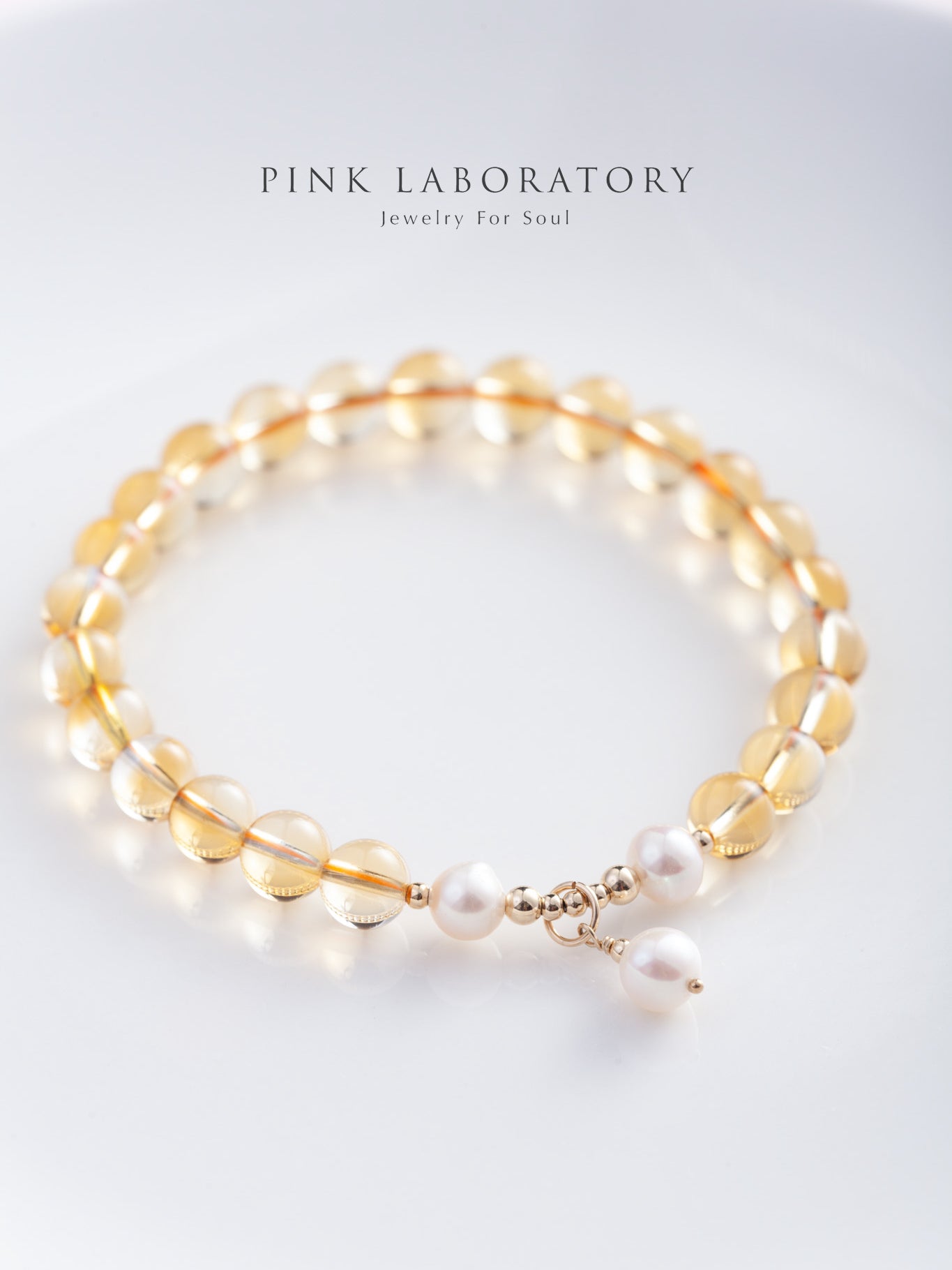 黃水晶珍珠6mm手鍊 | 招財水晶