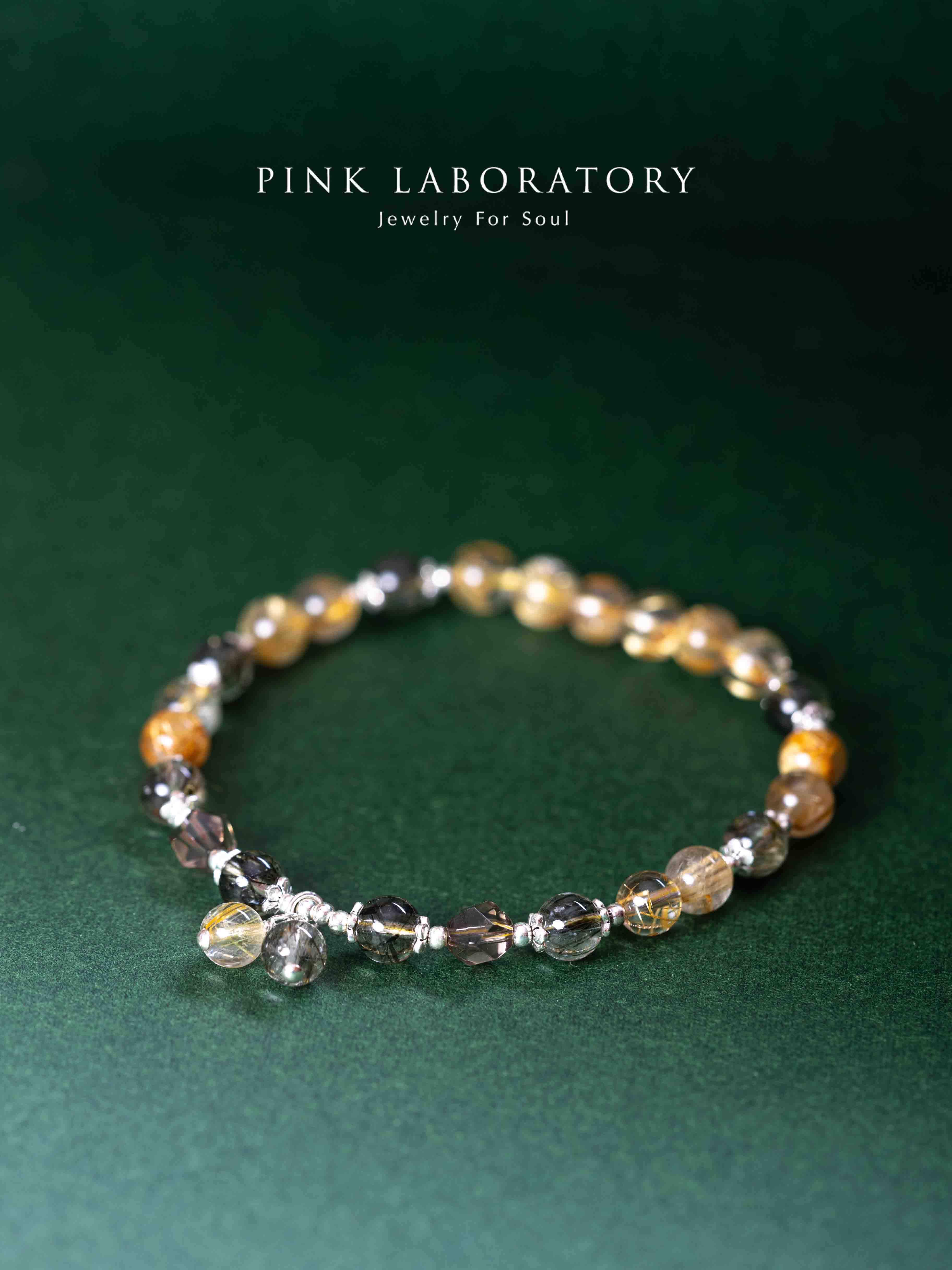 金髮晶綠碧髮晶茶水晶925純銀手鍊