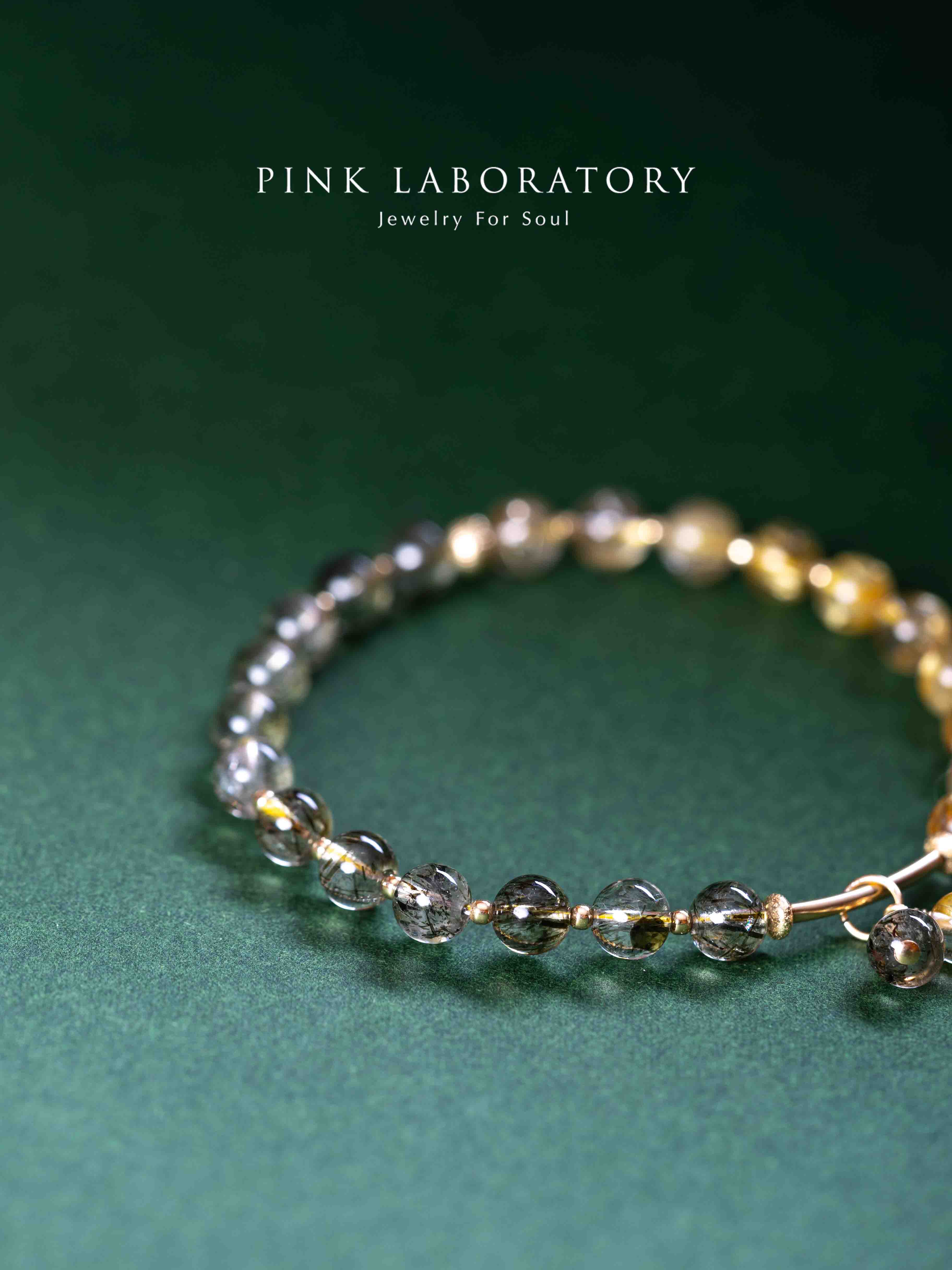 金髮晶綠碧髮晶招財14KGF手鍊