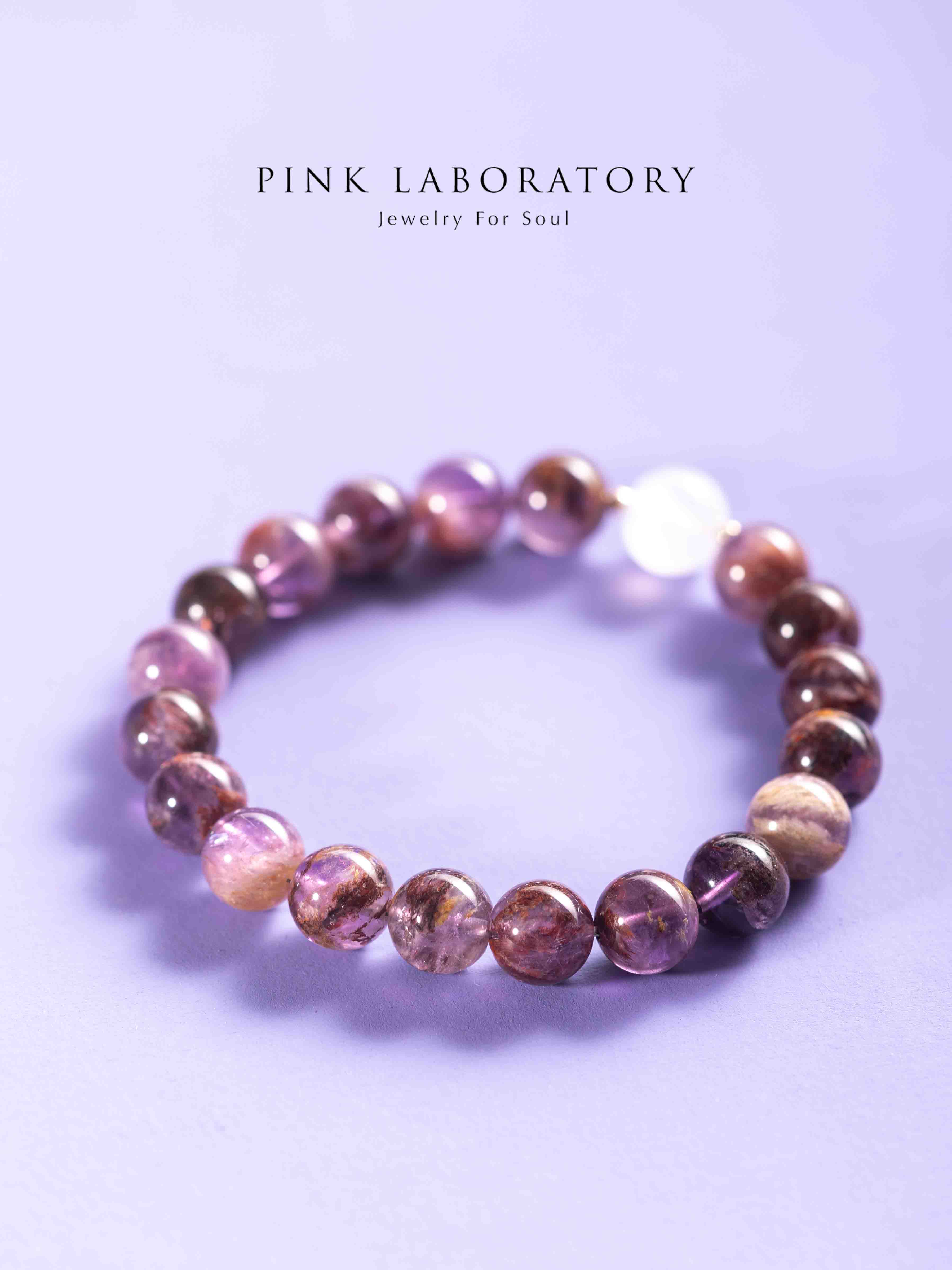 紫幽靈月光石14KGF手鍊