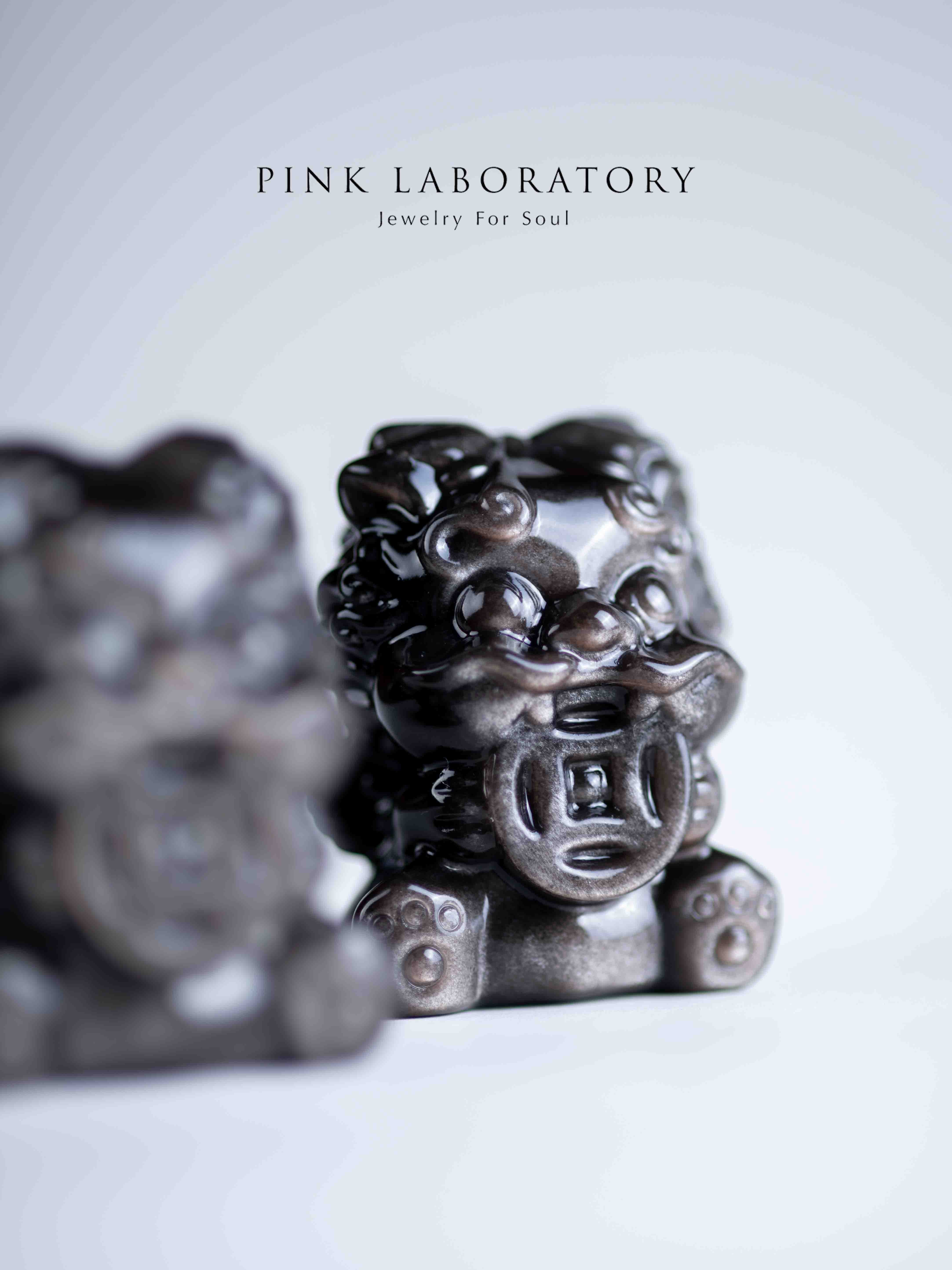 銀曜石招財吞金獸|招財防小人水晶擺件