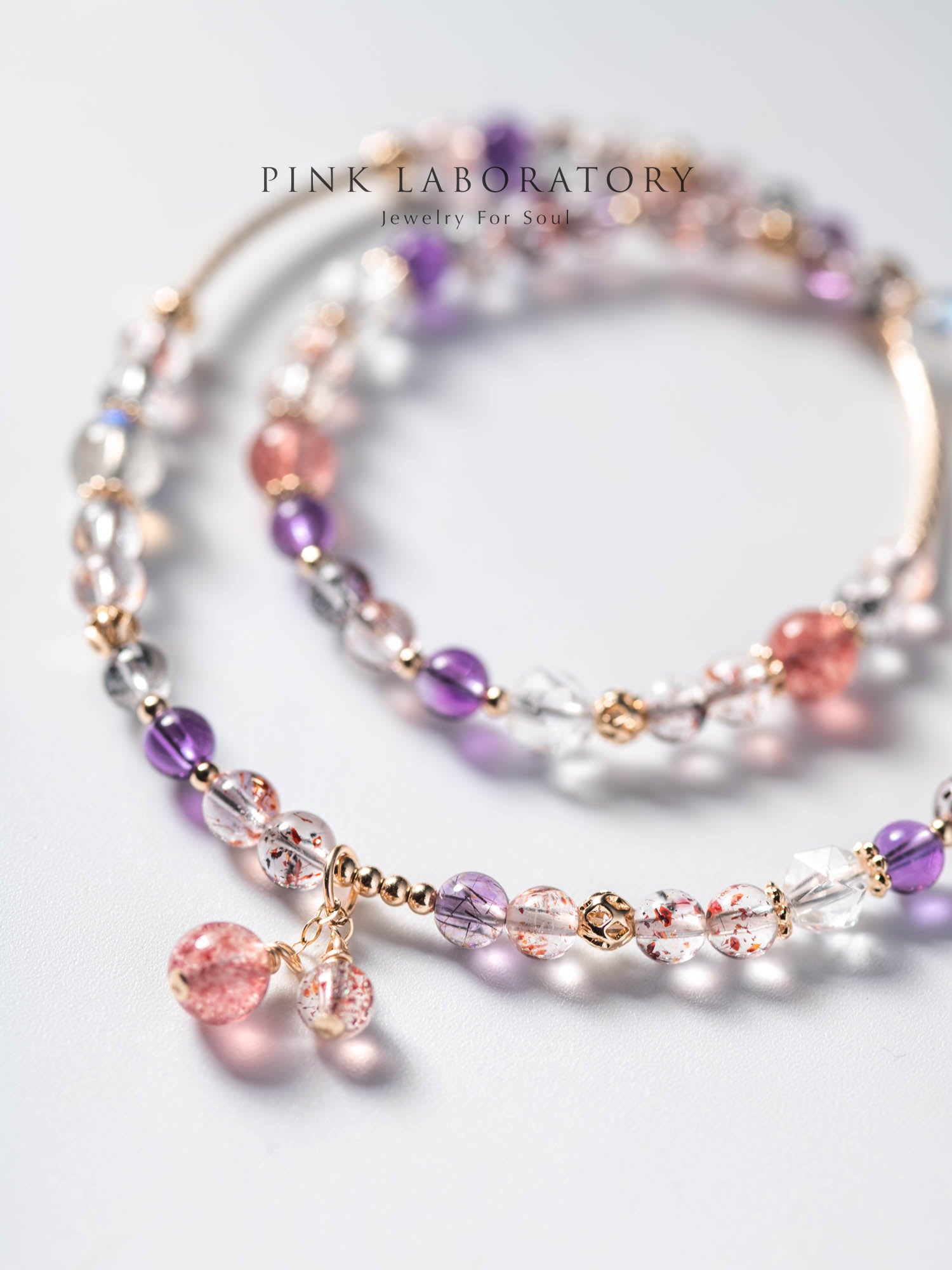 超級七草莓晶14KGF雙圈手鍊