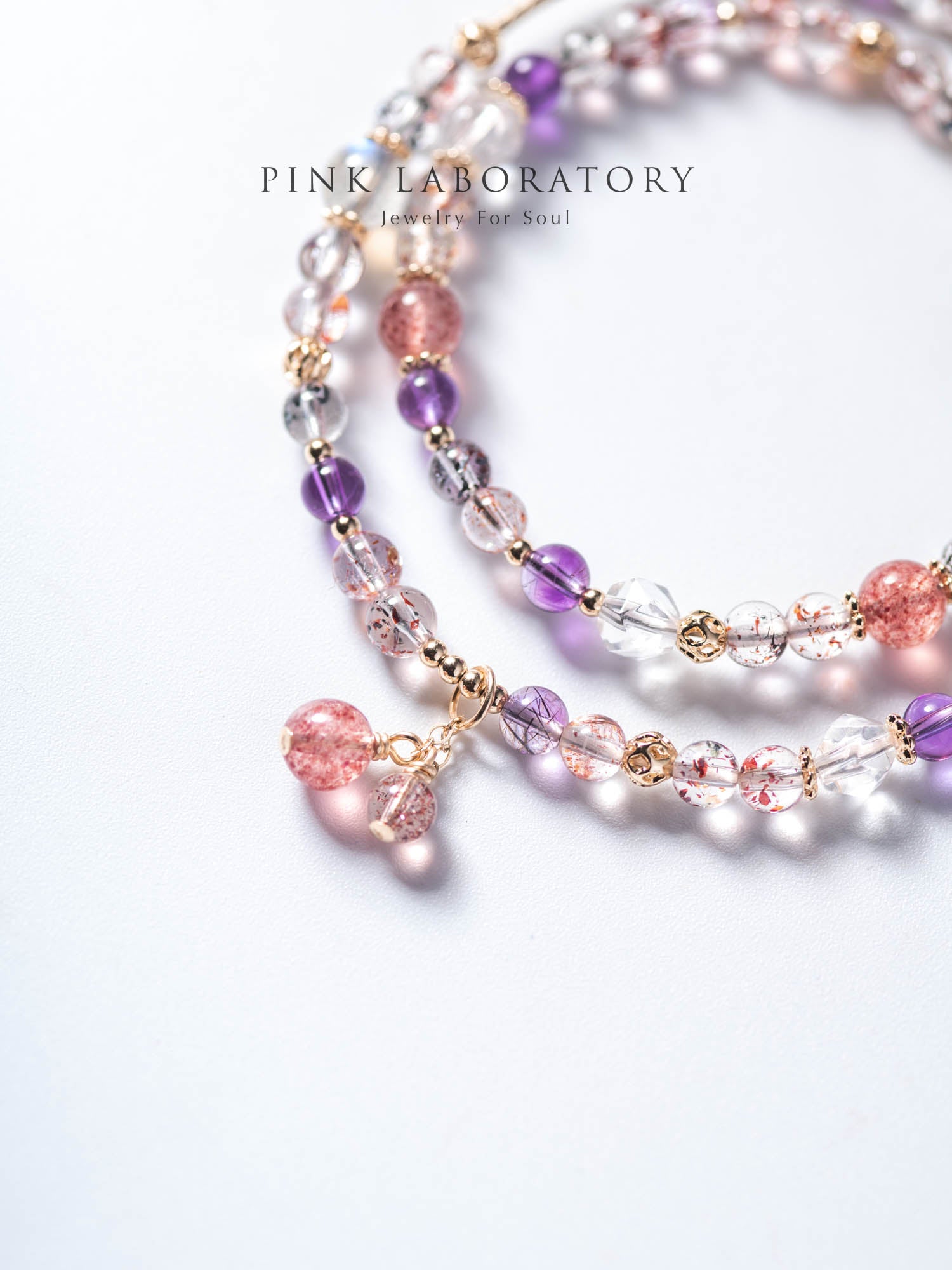 超級七草莓晶14KGF雙圈手鍊