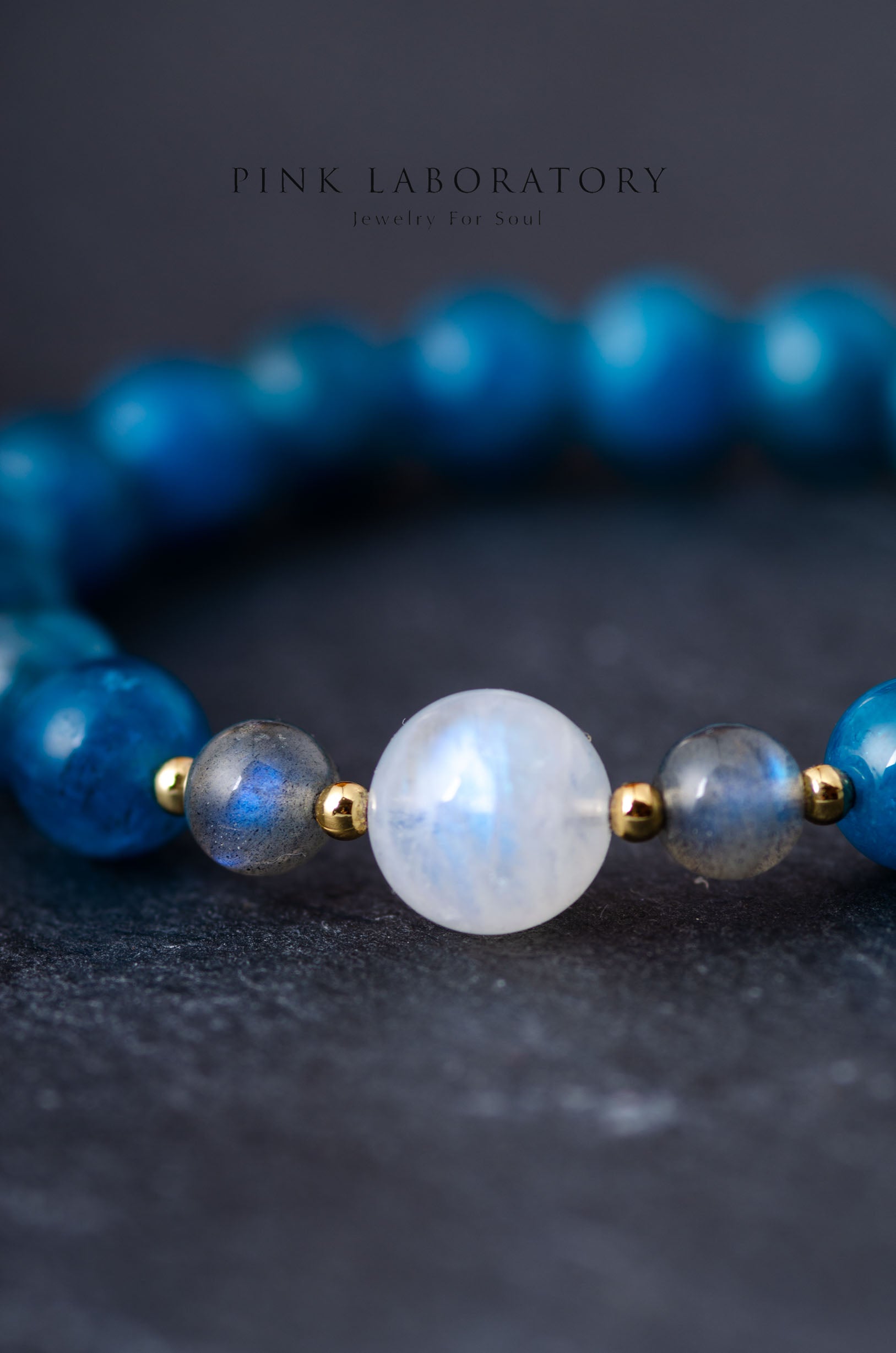 磷灰石月光石手鍊 | 8mm | 拉長石 | 14K包金