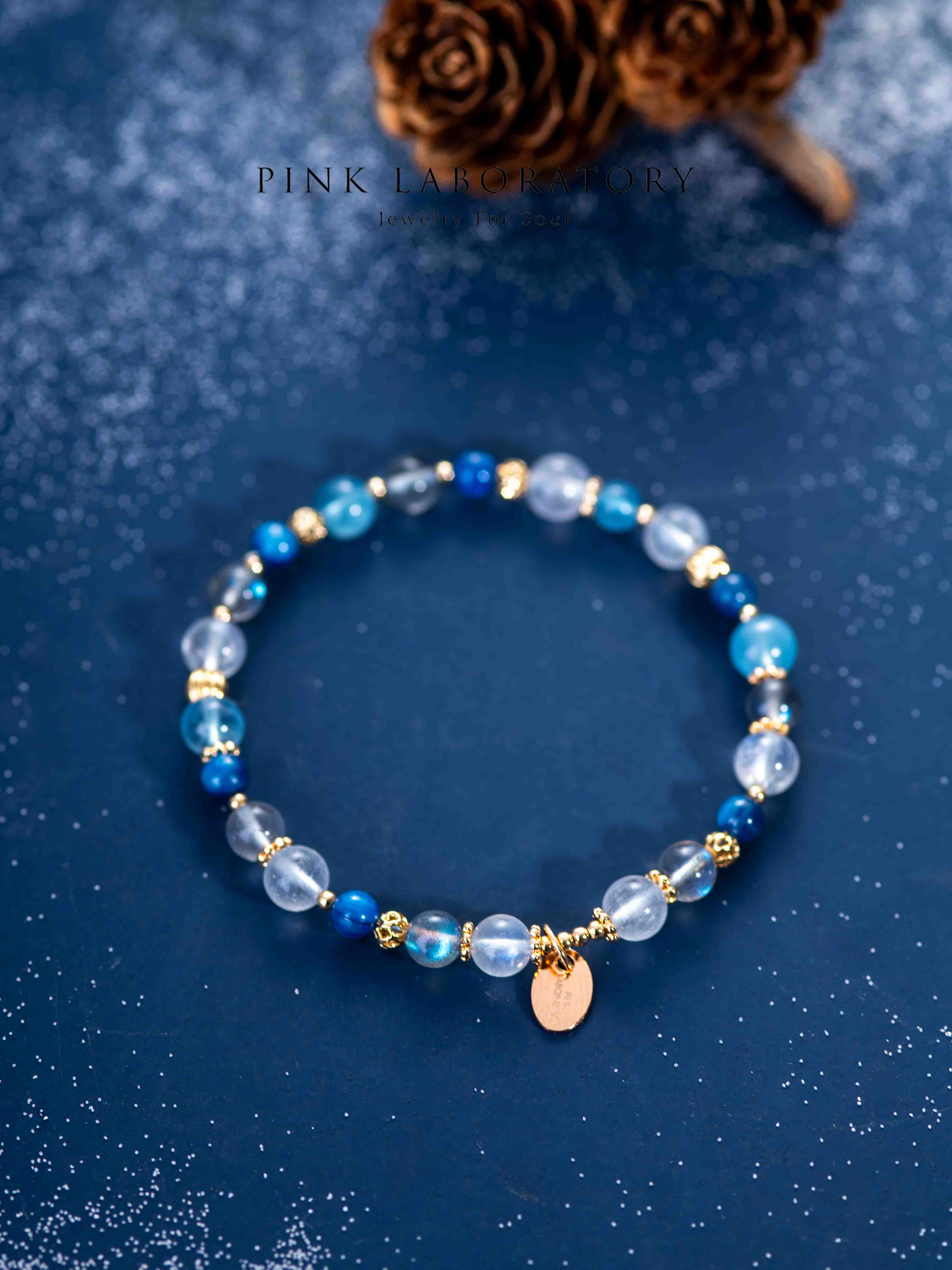 海藍寶藍晶石月光石水晶手鍊