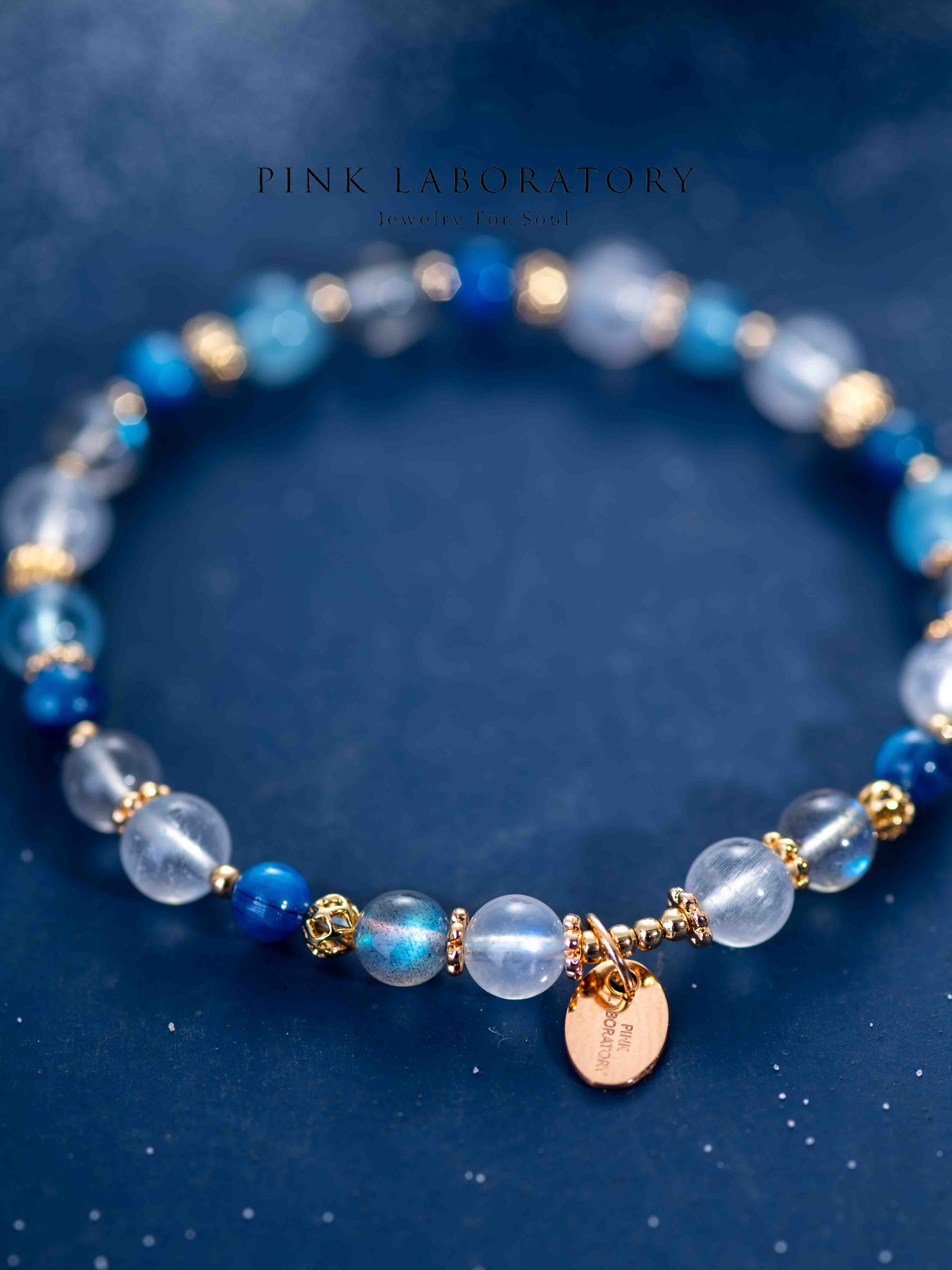 海藍寶藍晶石月光石水晶手鍊