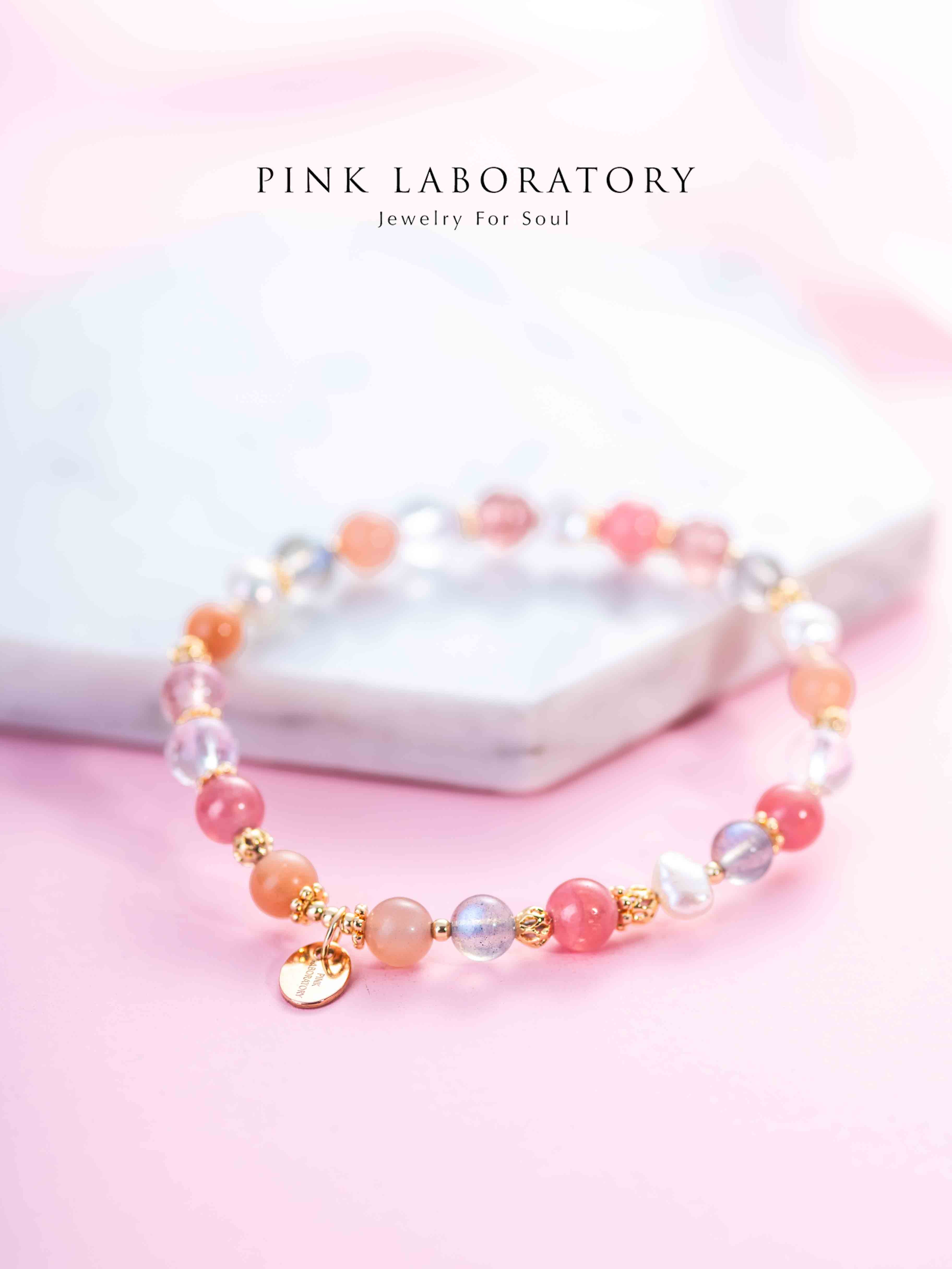 紅紋石草莓晶珍珠水晶手鏈