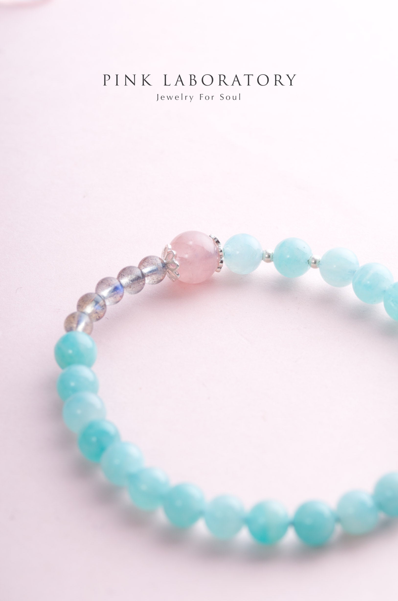 天河石粉水晶手鍊 | 925純銀 | 6mm