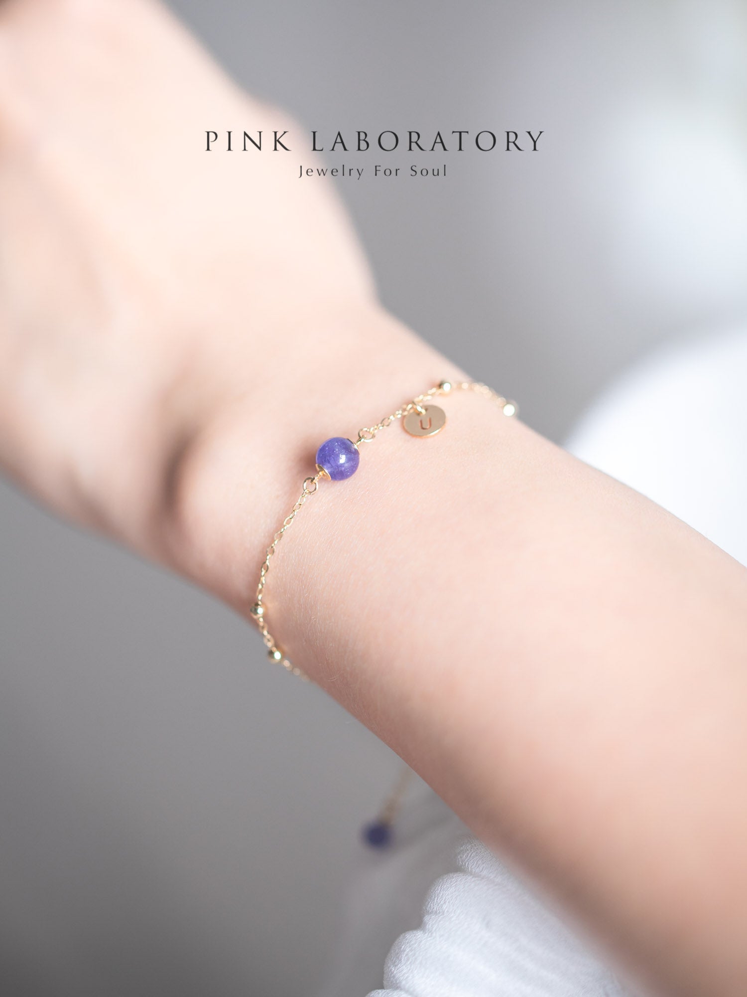 星願招財愛情防小人水晶14KGF字母手鍊