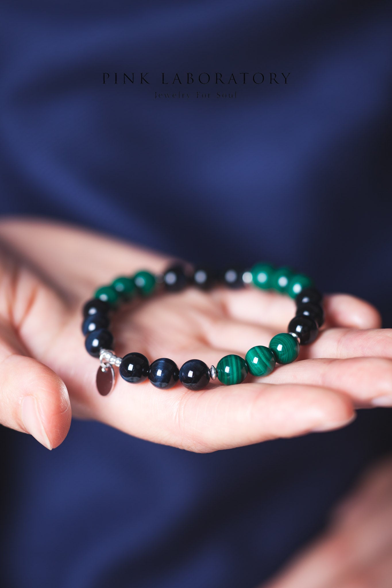 孔雀石藍虎眼石手鍊