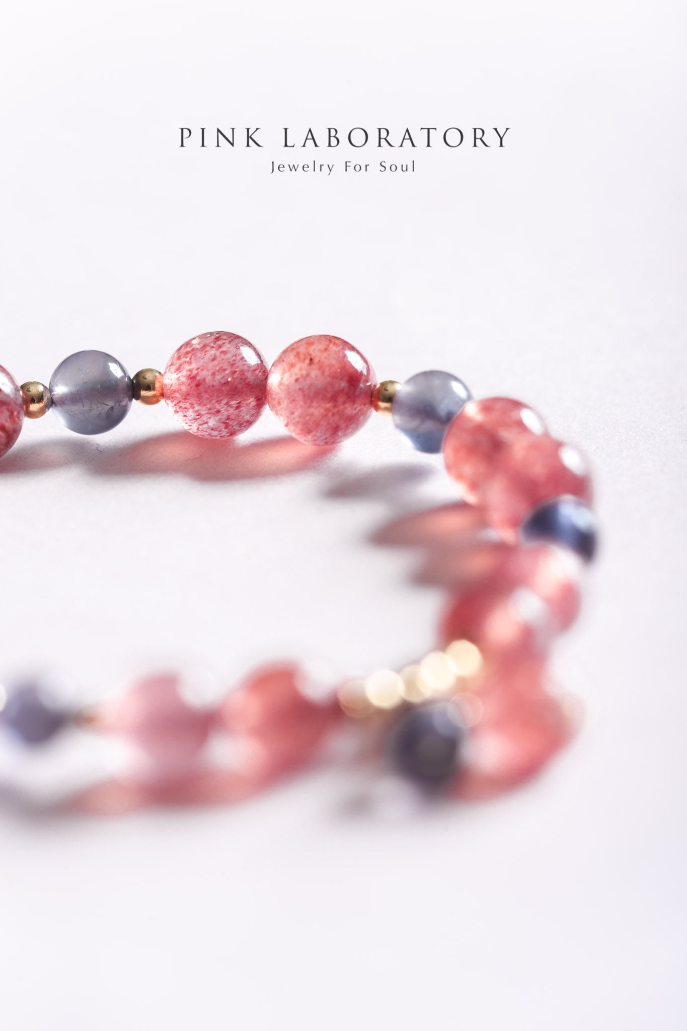 星光草莓晶堇青石14k包金手鍊