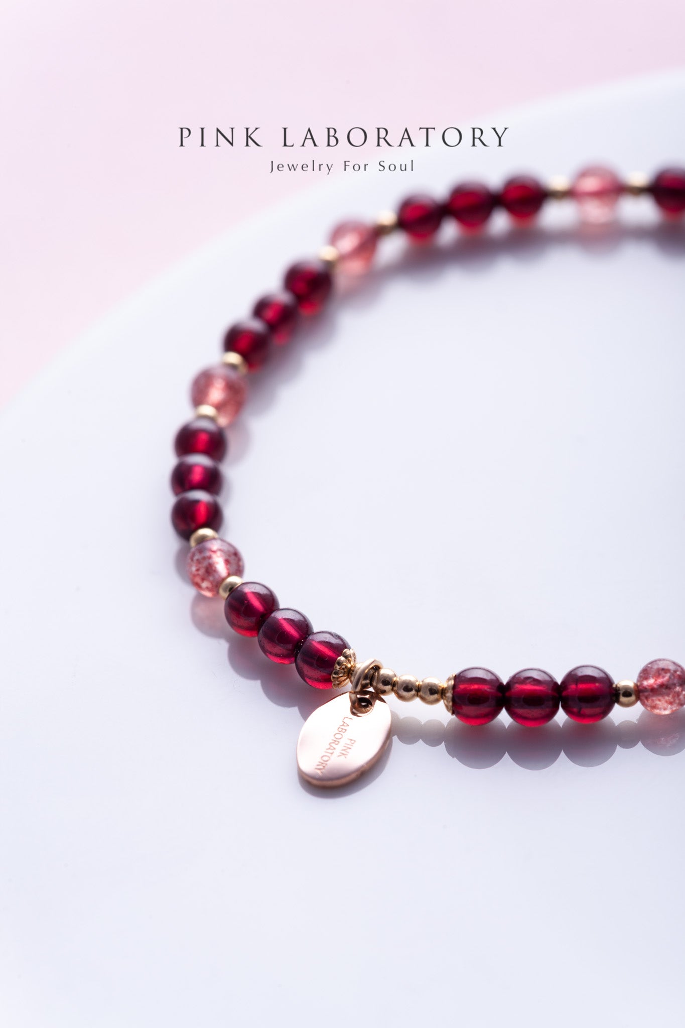 石榴石草莓晶14k包金手鍊