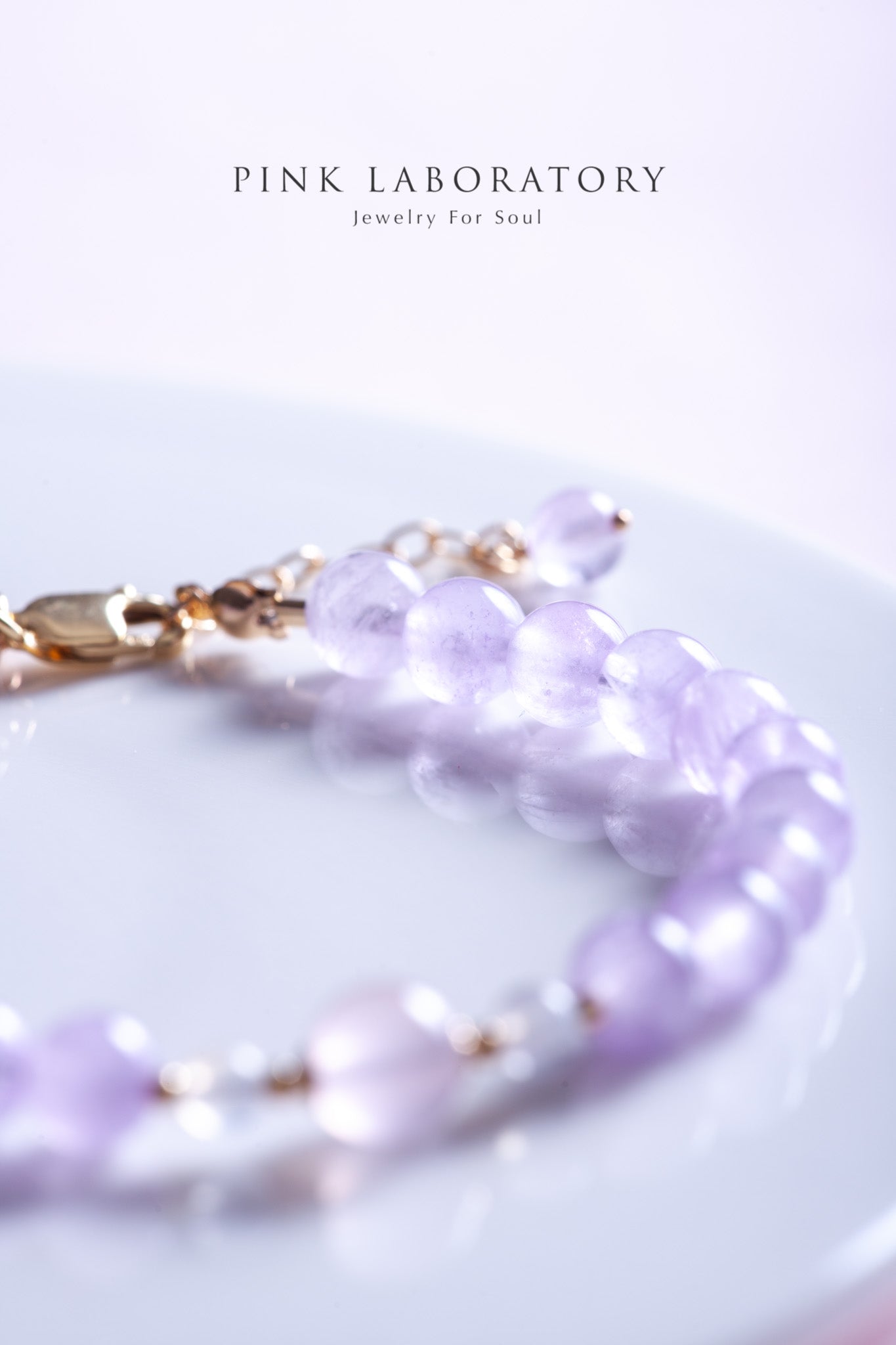 薰衣草紫水晶月光石14k包金手鍊