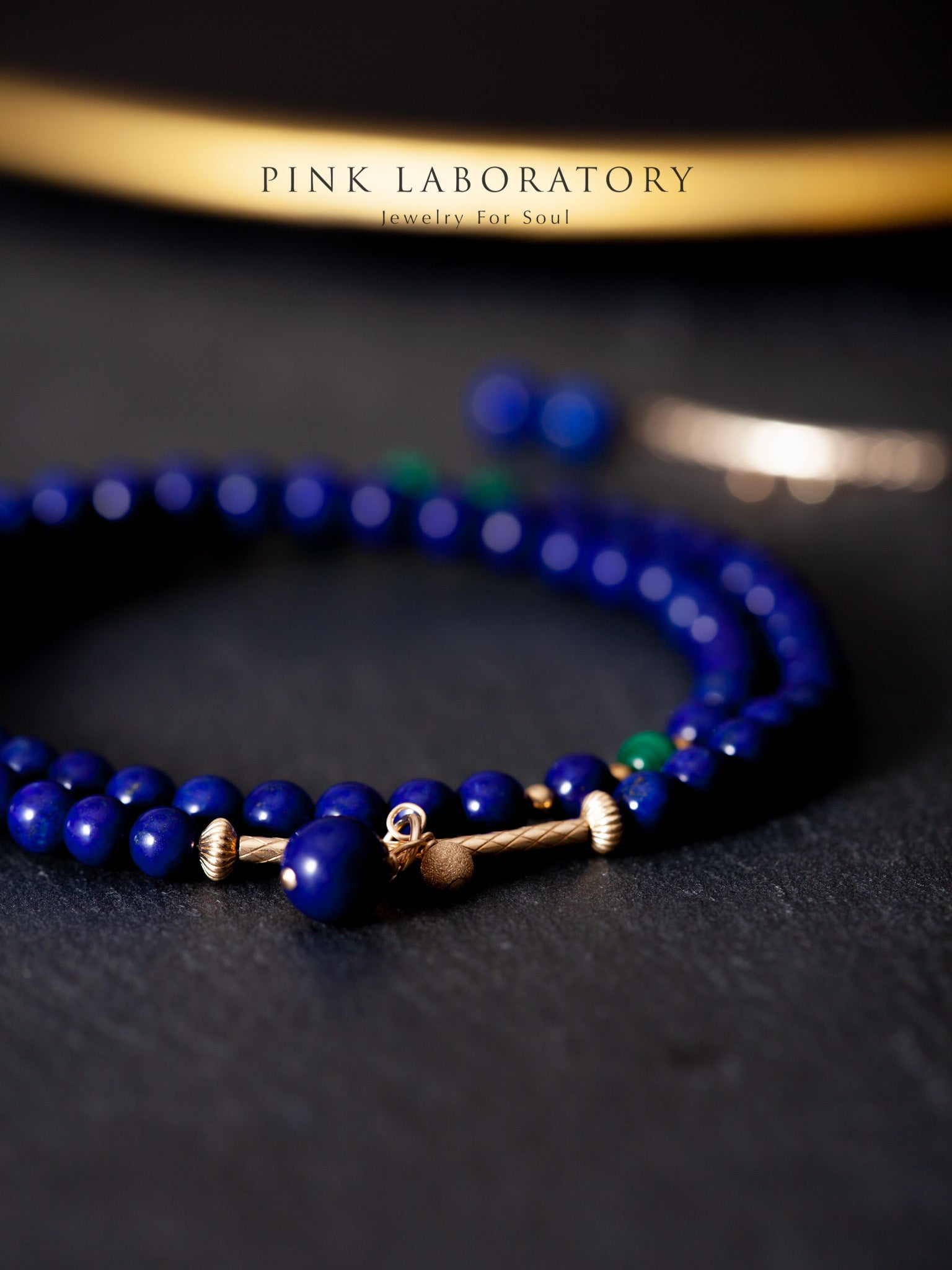 青金石孔雀石14KGF手鍊