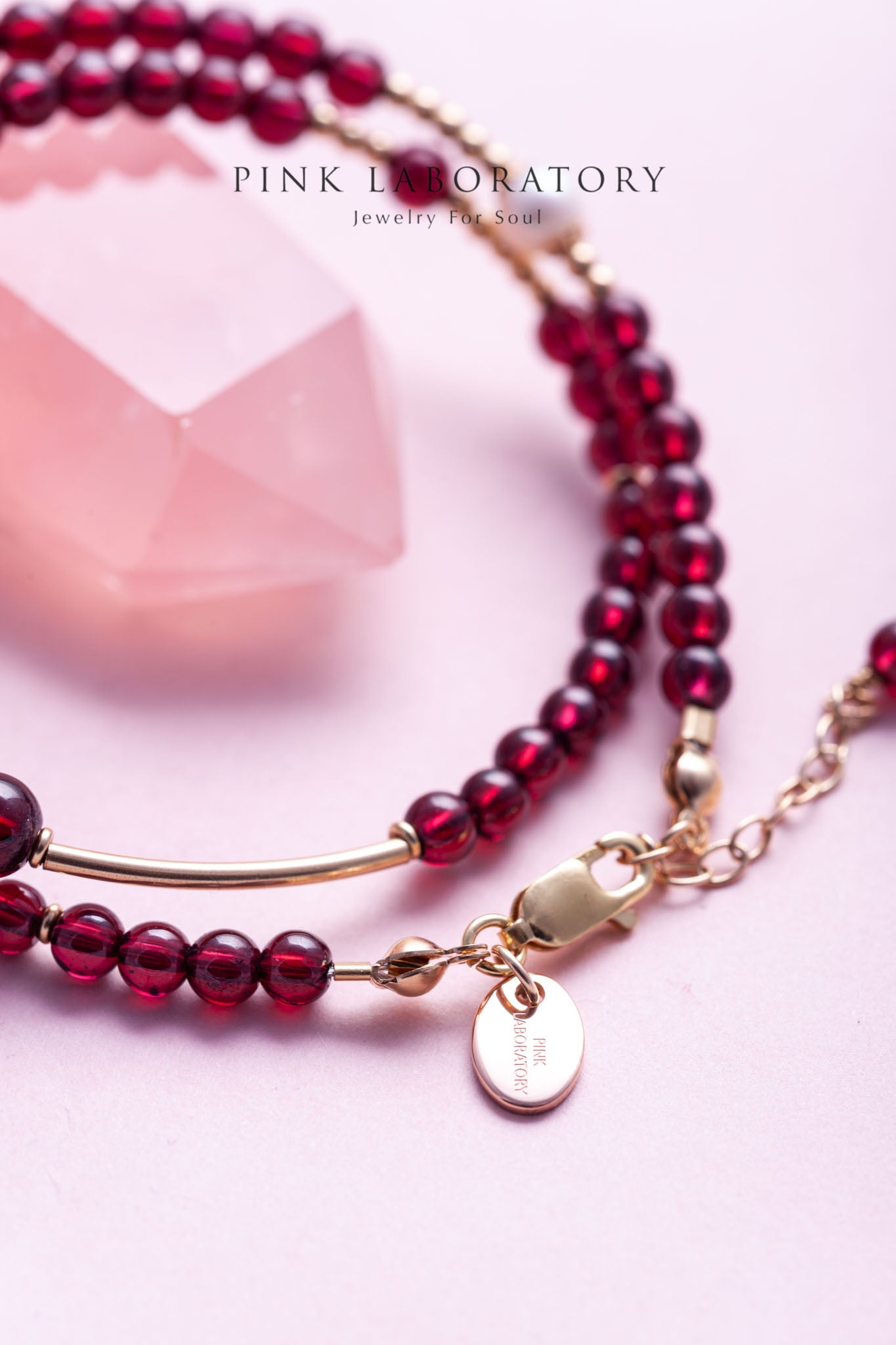 石榴石天然淡水珍珠14k包金手鍊