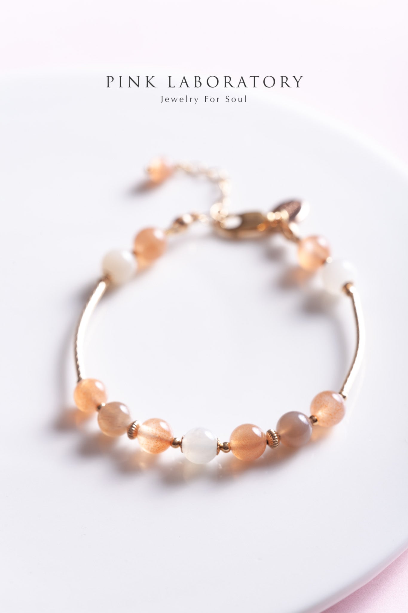 橙月光石14k包金手鍊