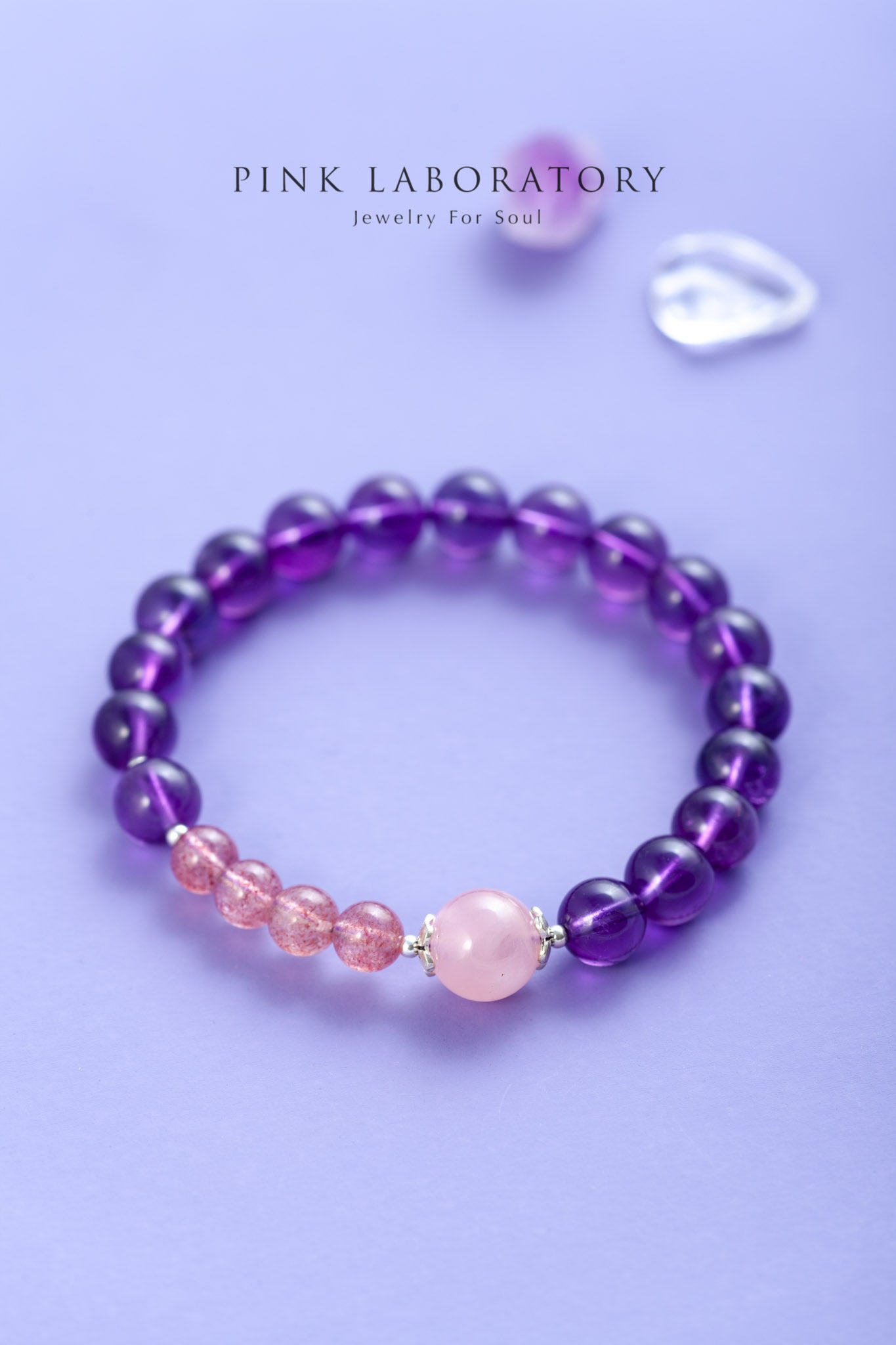 紫水晶草莓晶925純銀手鍊