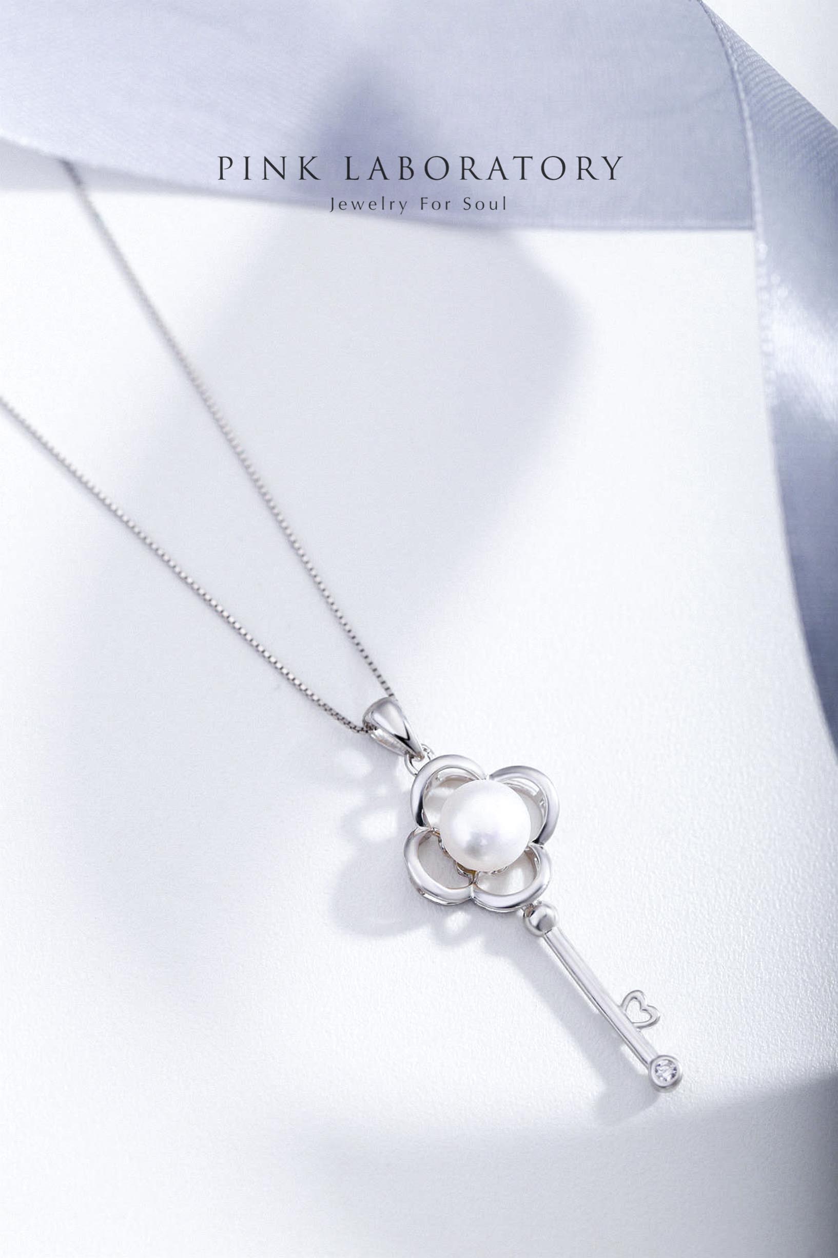 天然淡水珍珠925純銀精鍍亮澤白金項鍊