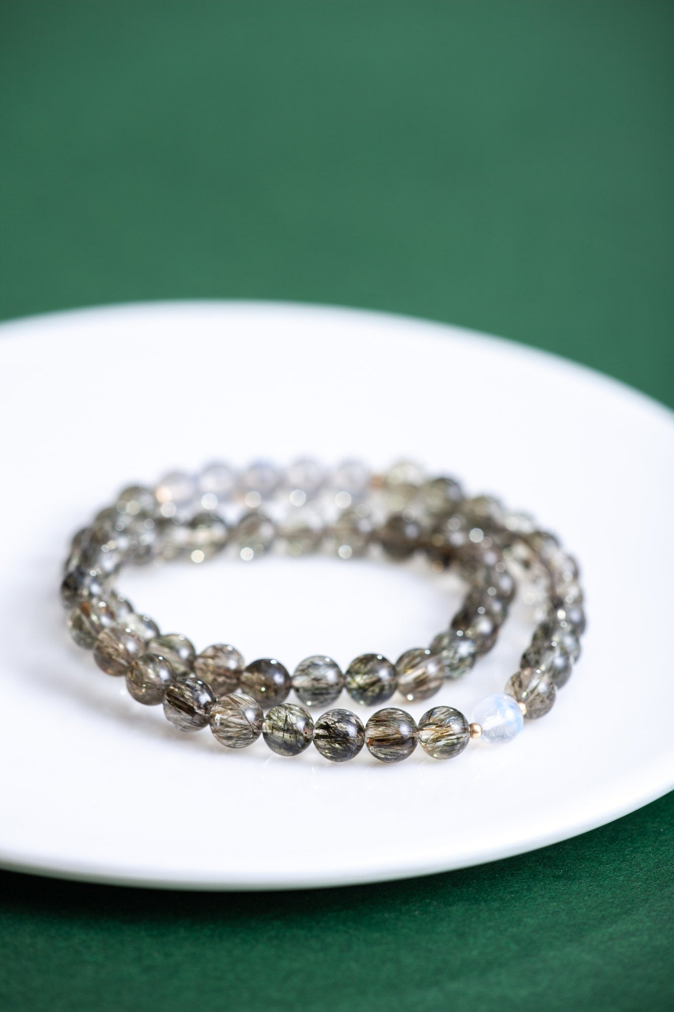 綠碧髮晶 拉長石手鍊