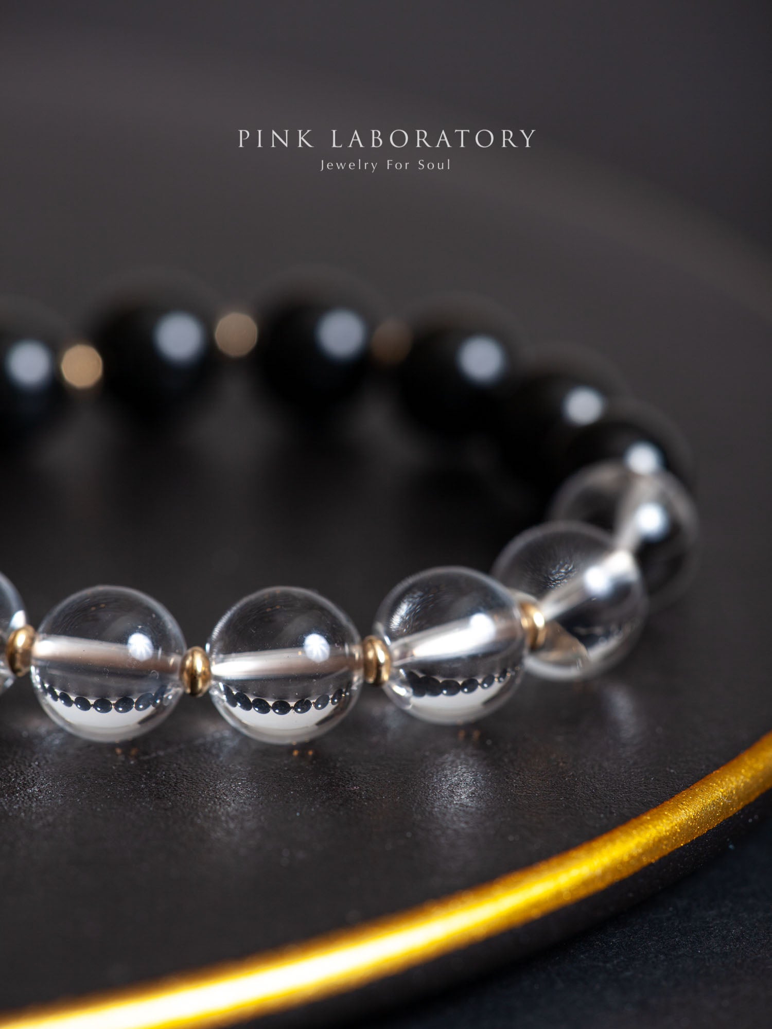 白水晶黑曜石手鍊