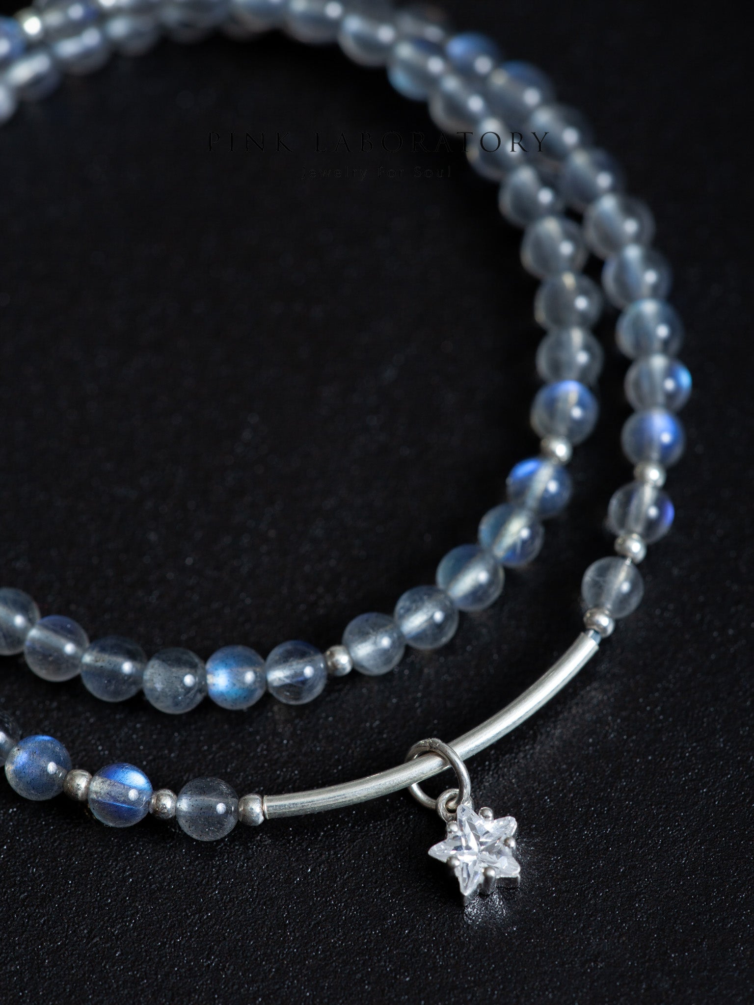 拉長石925純銀雙圈手鍊