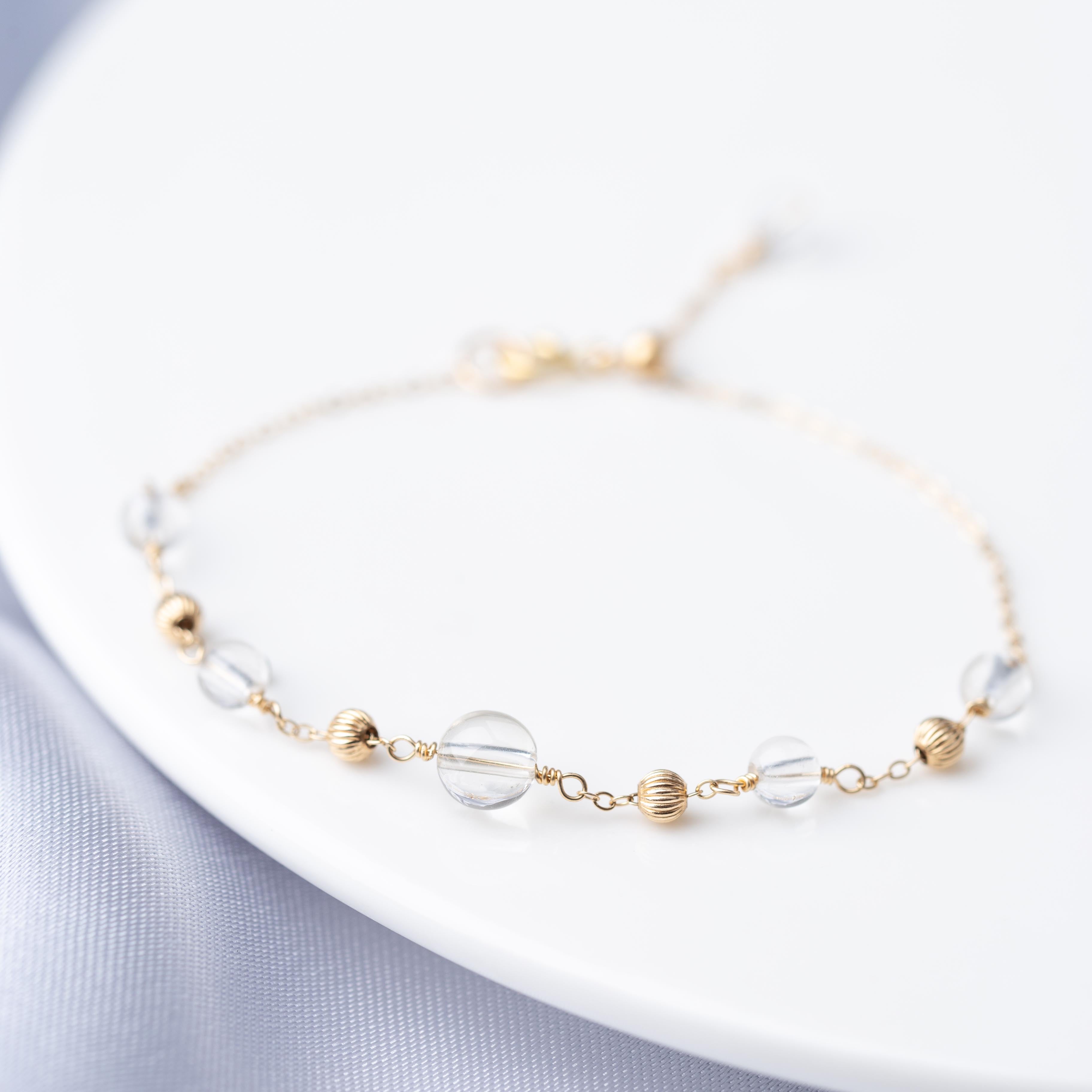 白水晶手鍊 | 14K包金