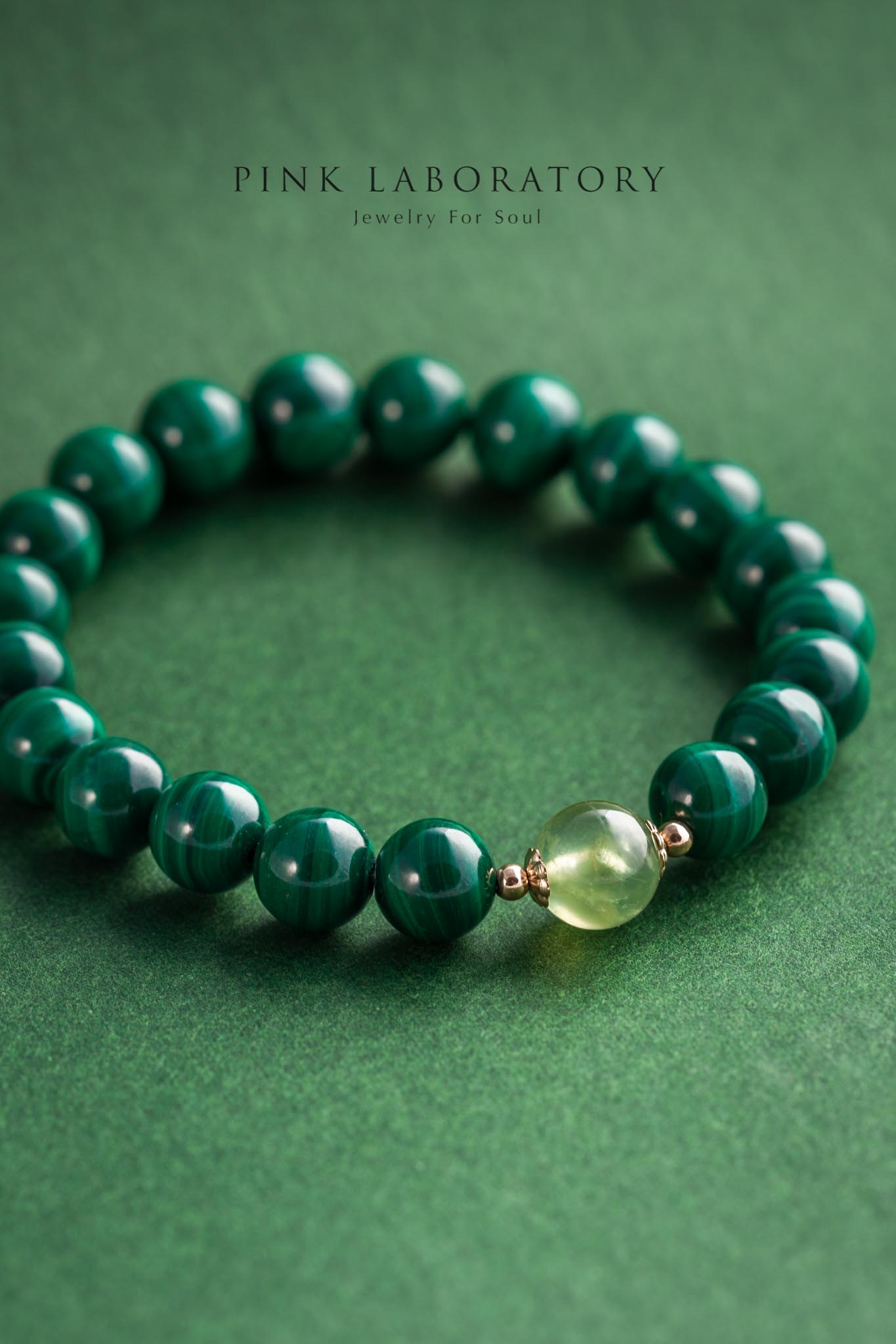 孔雀石葡萄石14KGF手鍊