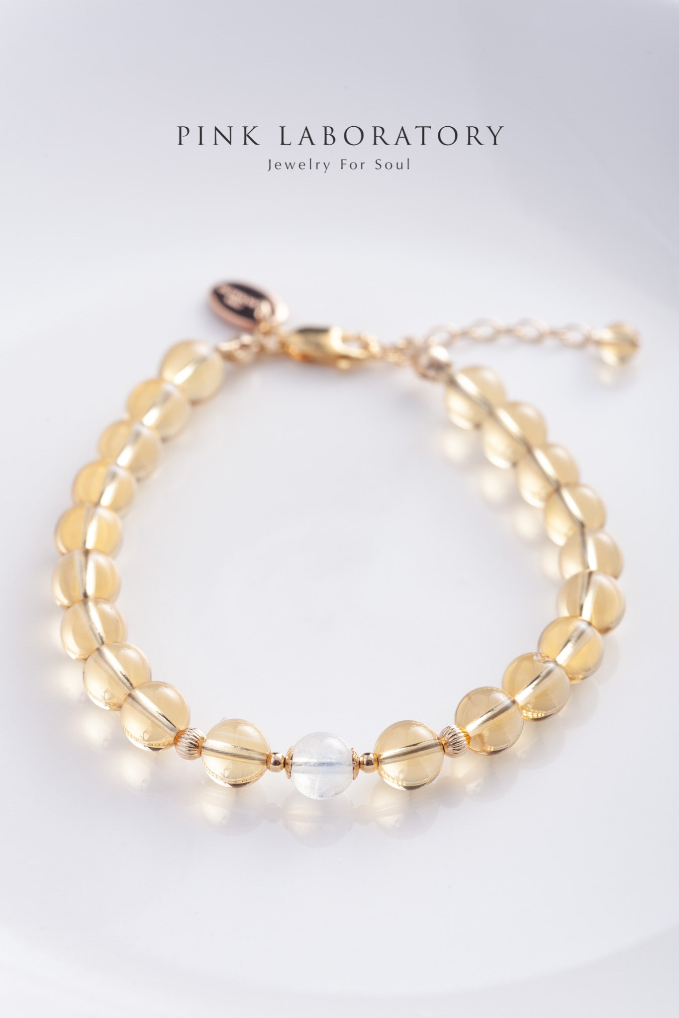 黃水晶月光石6mm手鍊