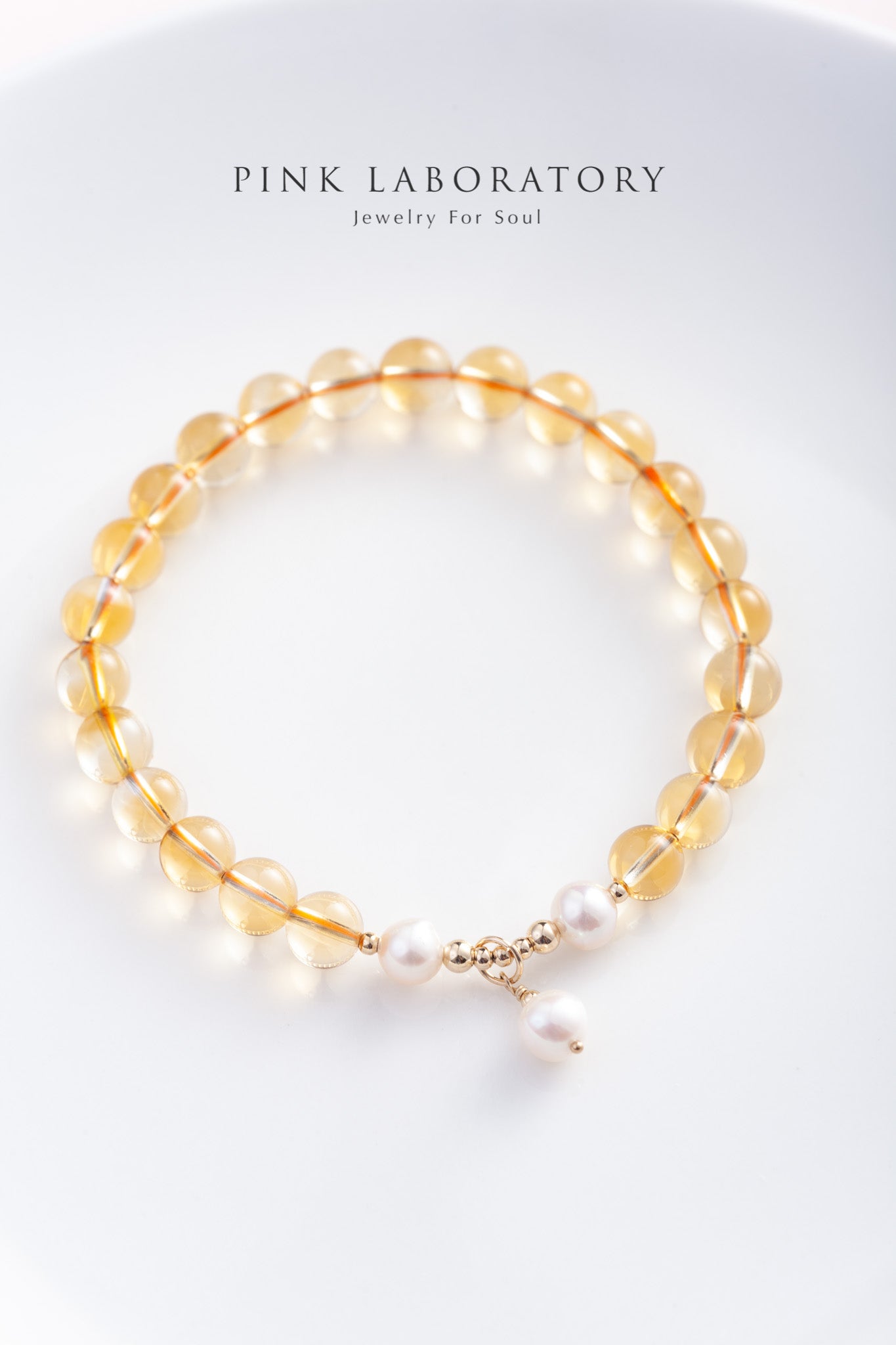 黃水晶珍珠6mm手鍊 | 招財水晶