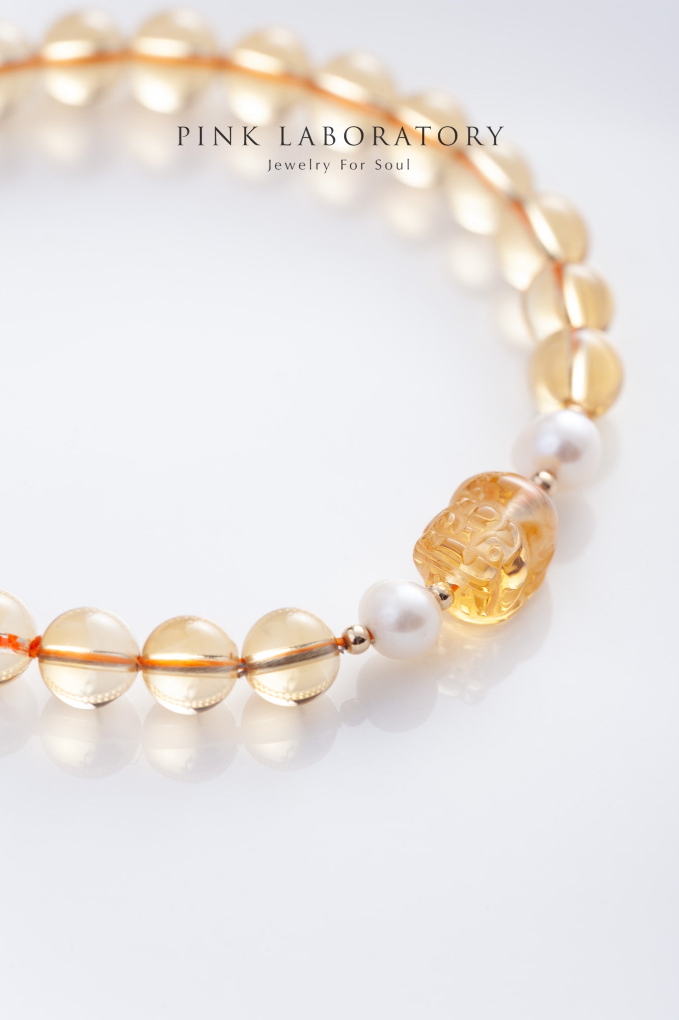 黃水晶貔貅珍珠6mm手鍊 | 招財水晶手鍊 |