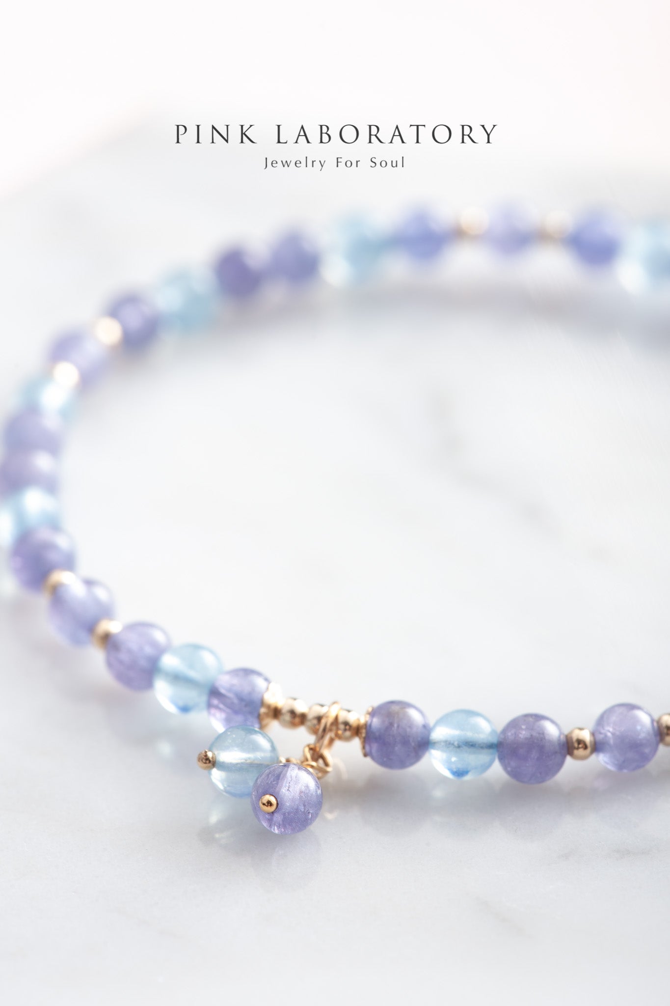 坦桑石海藍寶4mm 14K包金手鍊