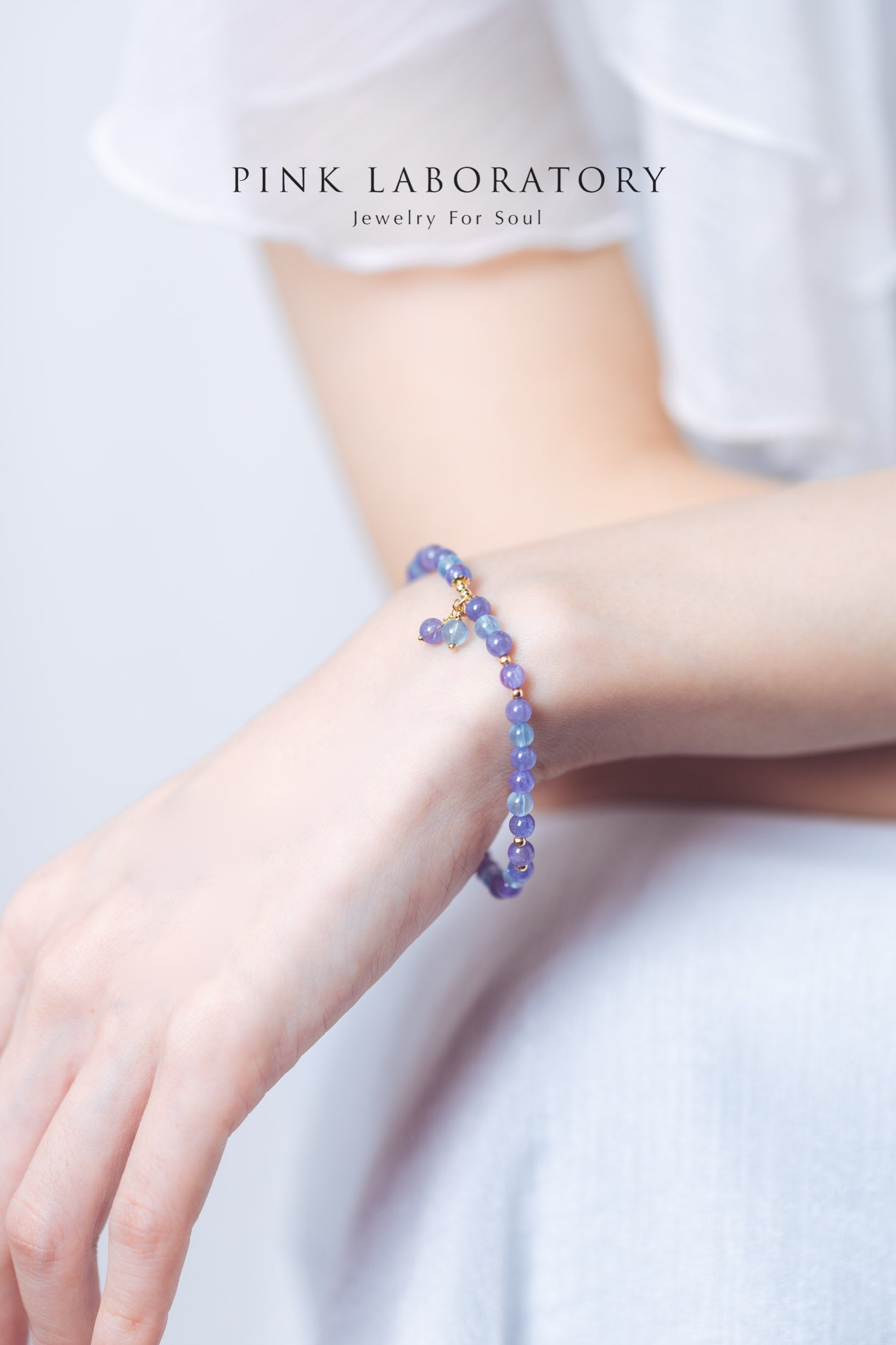 坦桑石海藍寶4mm 14K包金手鍊