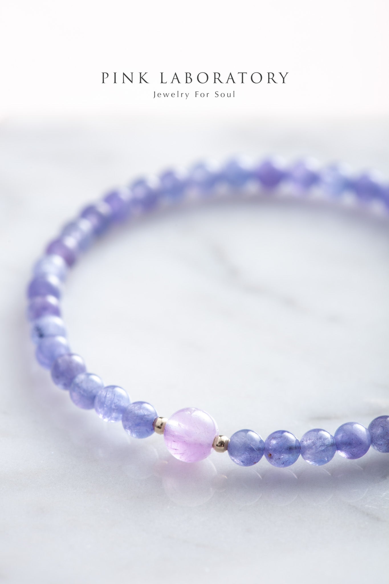 坦桑石薰衣草紫水晶4mm14k包金手鍊