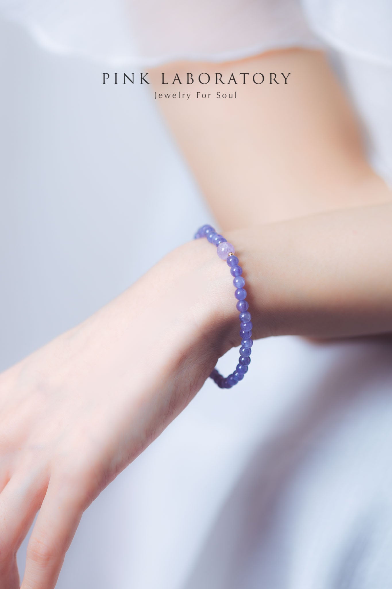 坦桑石薰衣草紫水晶4mm14k包金手鍊