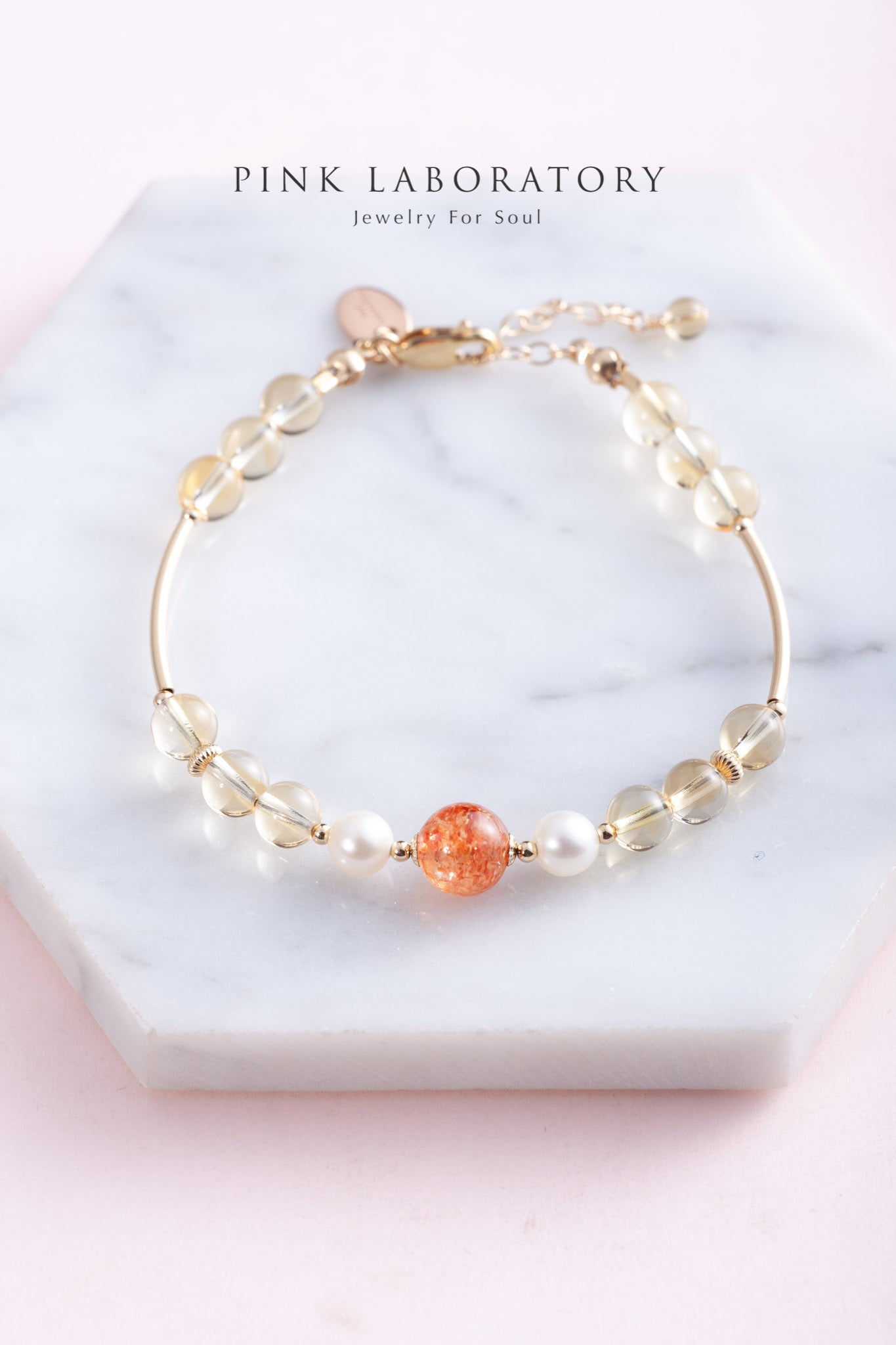 金太陽石黃水晶14k包金手鍊