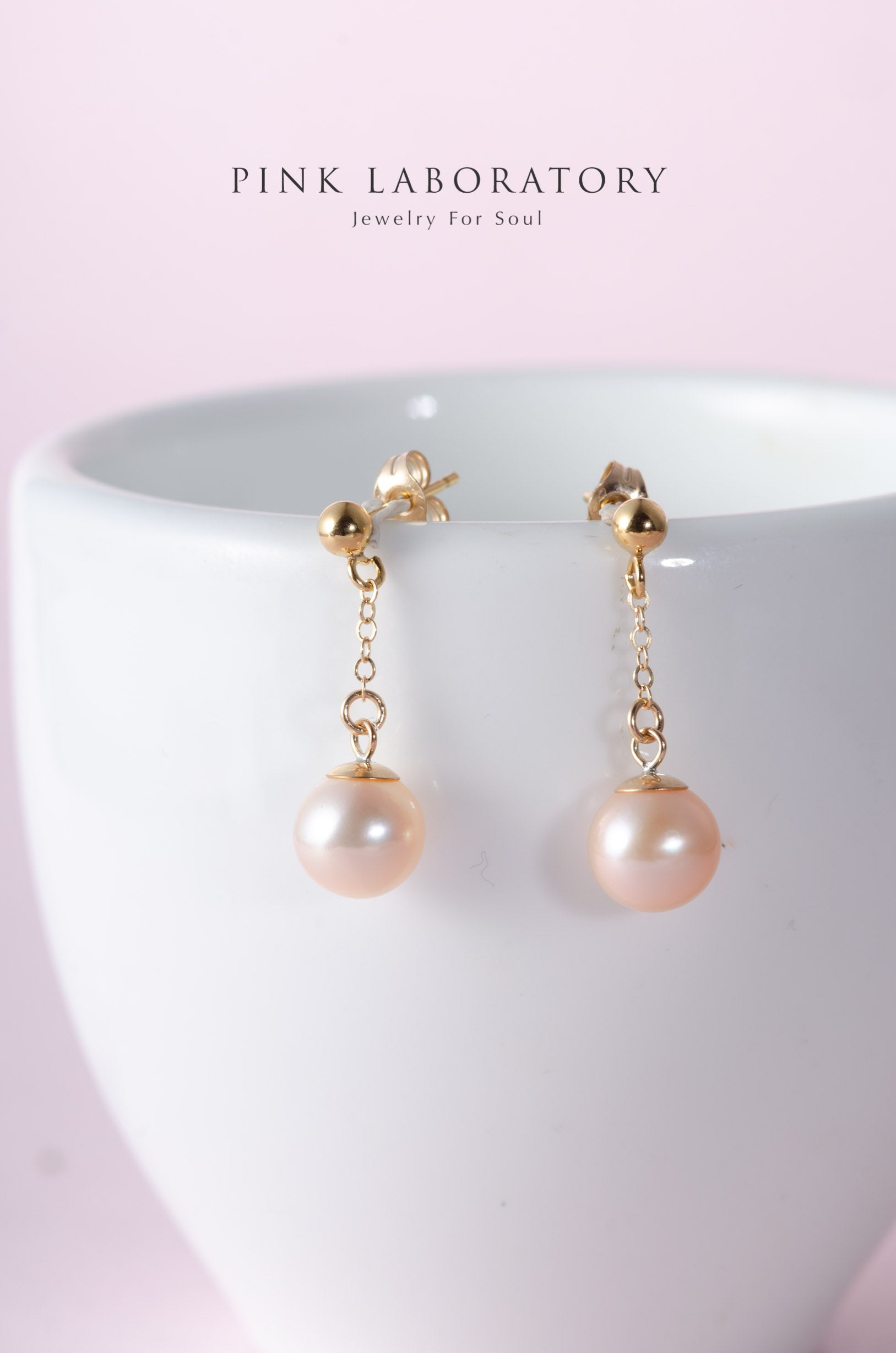 正圓天然淡水珍珠14K包金耳環