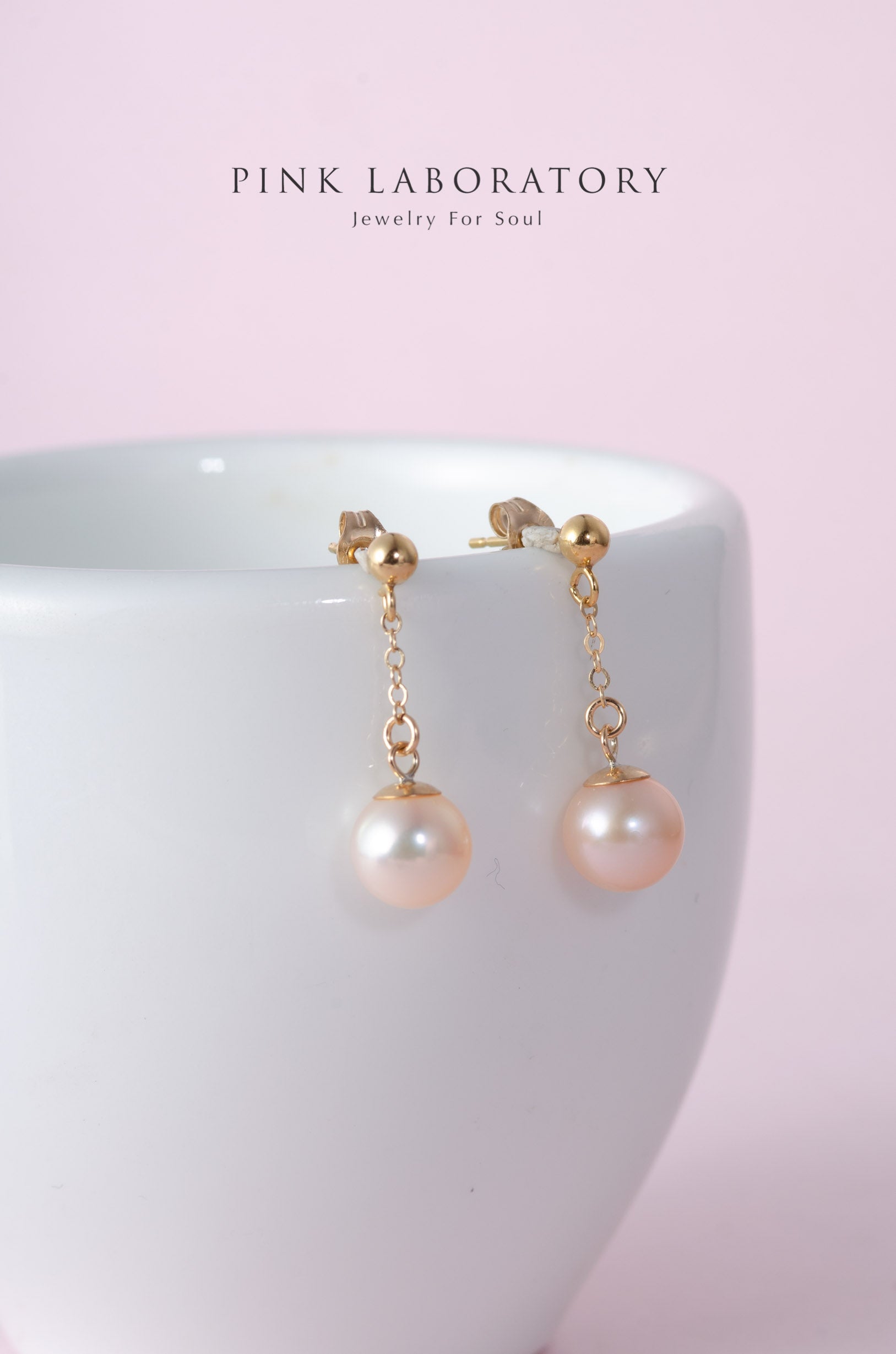 正圓天然淡水珍珠14K包金耳環