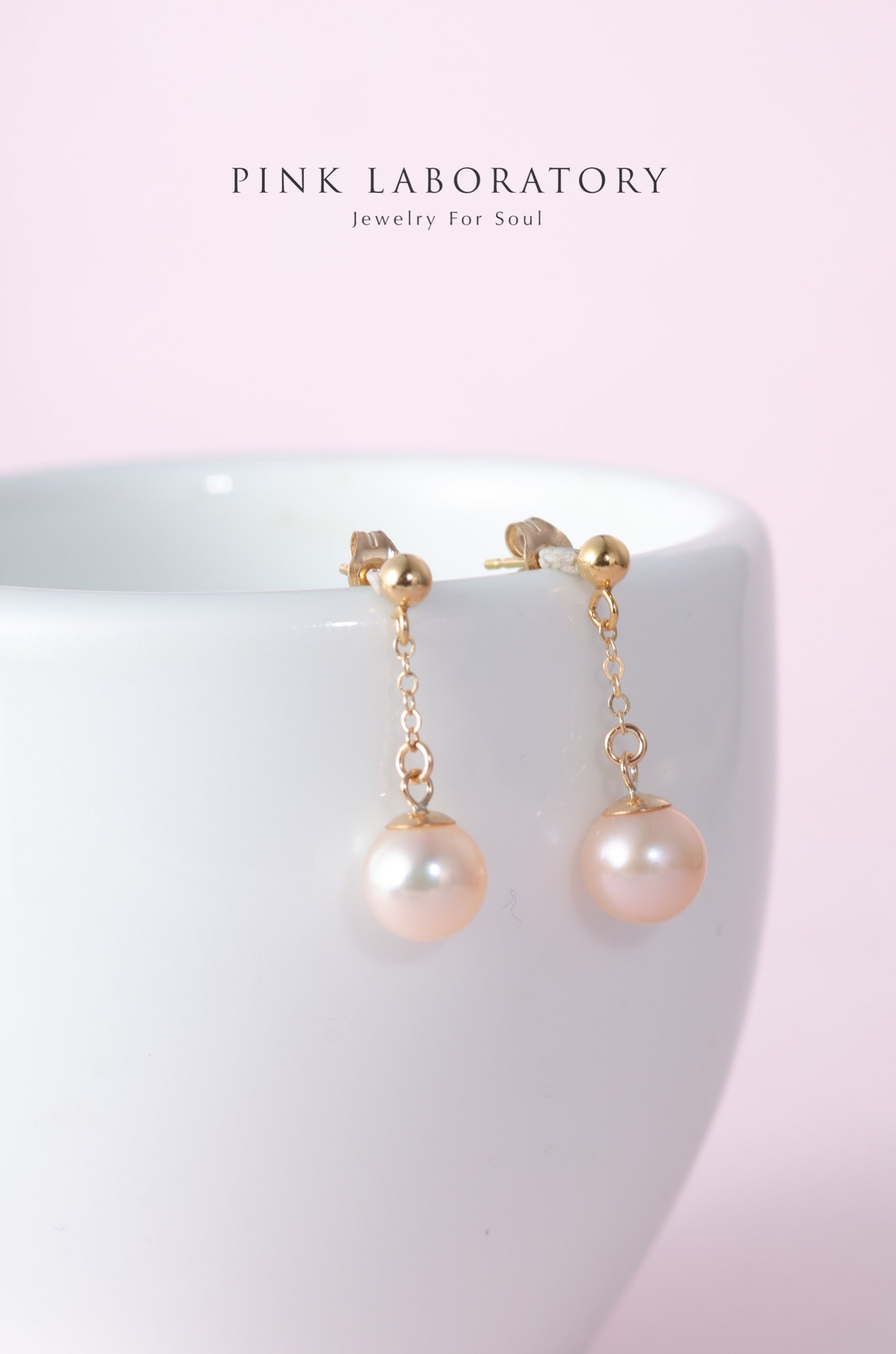 正圓天然淡水珍珠14K包金耳環