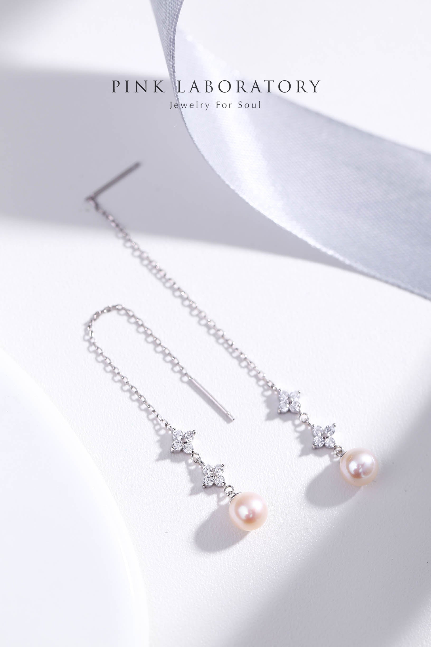 天然淡水珍珠925純銀精鍍亮澤白金耳環